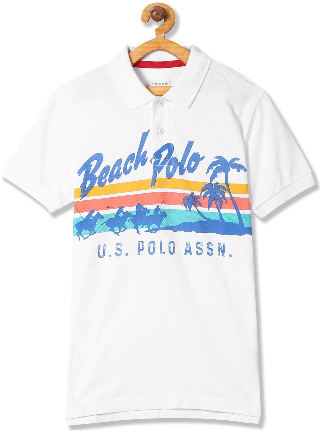 

U S Polo Assn Boy Cotton Printed T-shirt - White