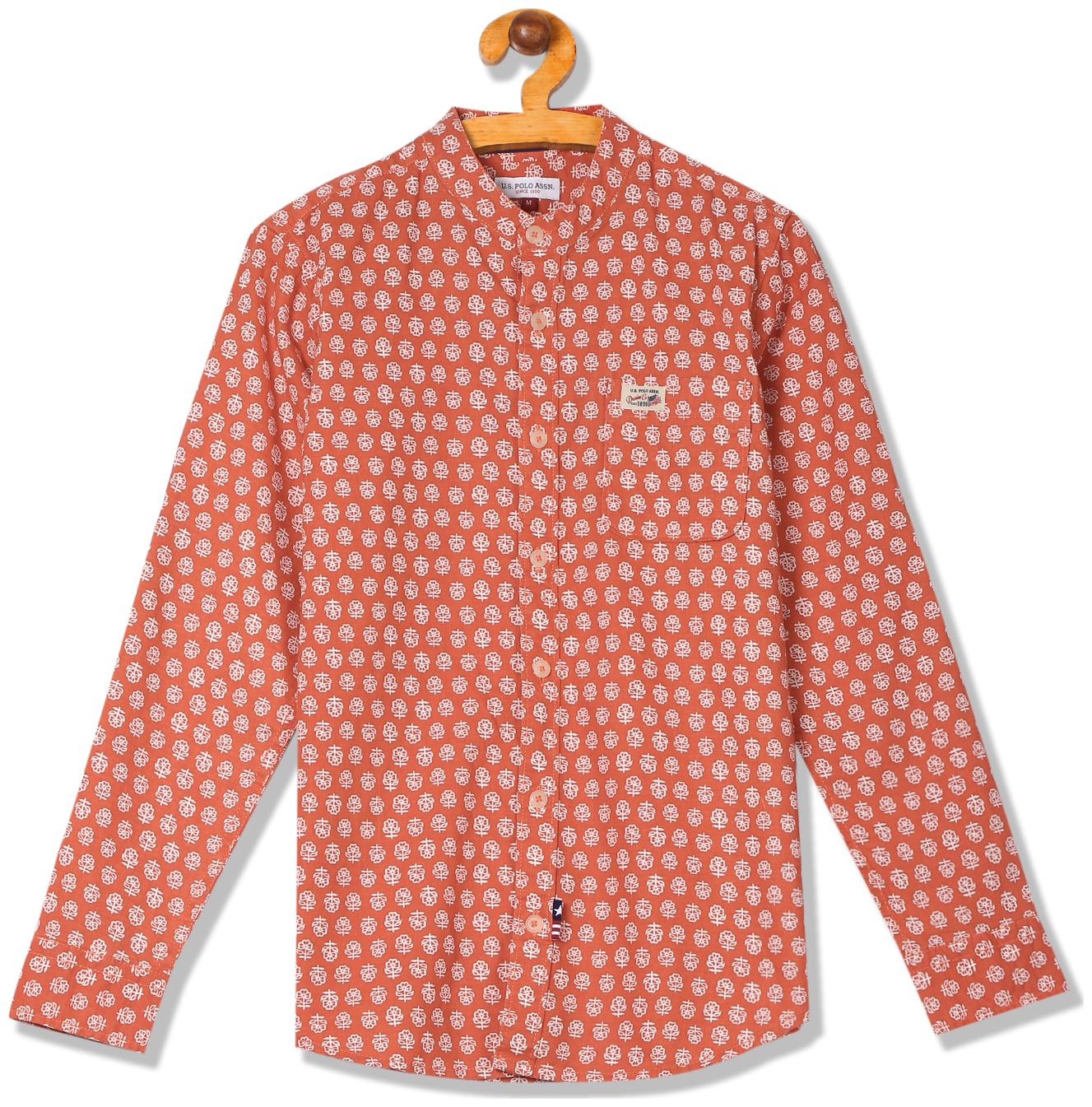 

U S Polo Assn Boy Cotton Printed Shirt Red