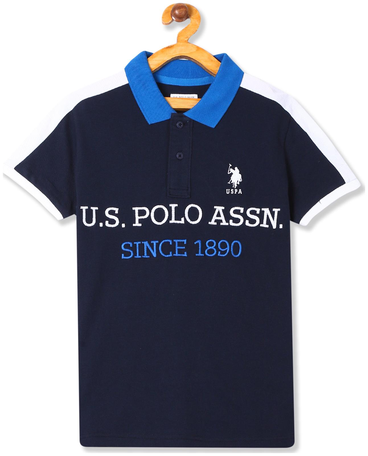 

U S Polo Assn Cotton Solid T shirt for Baby Boy - Blue
