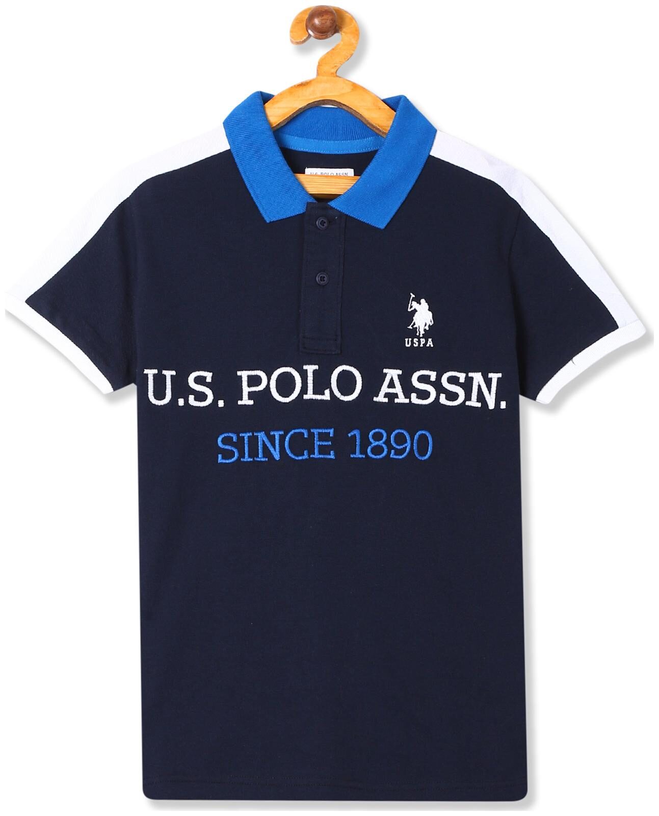 

U S Polo Assn Boy Cotton Solid T-shirt - Blue