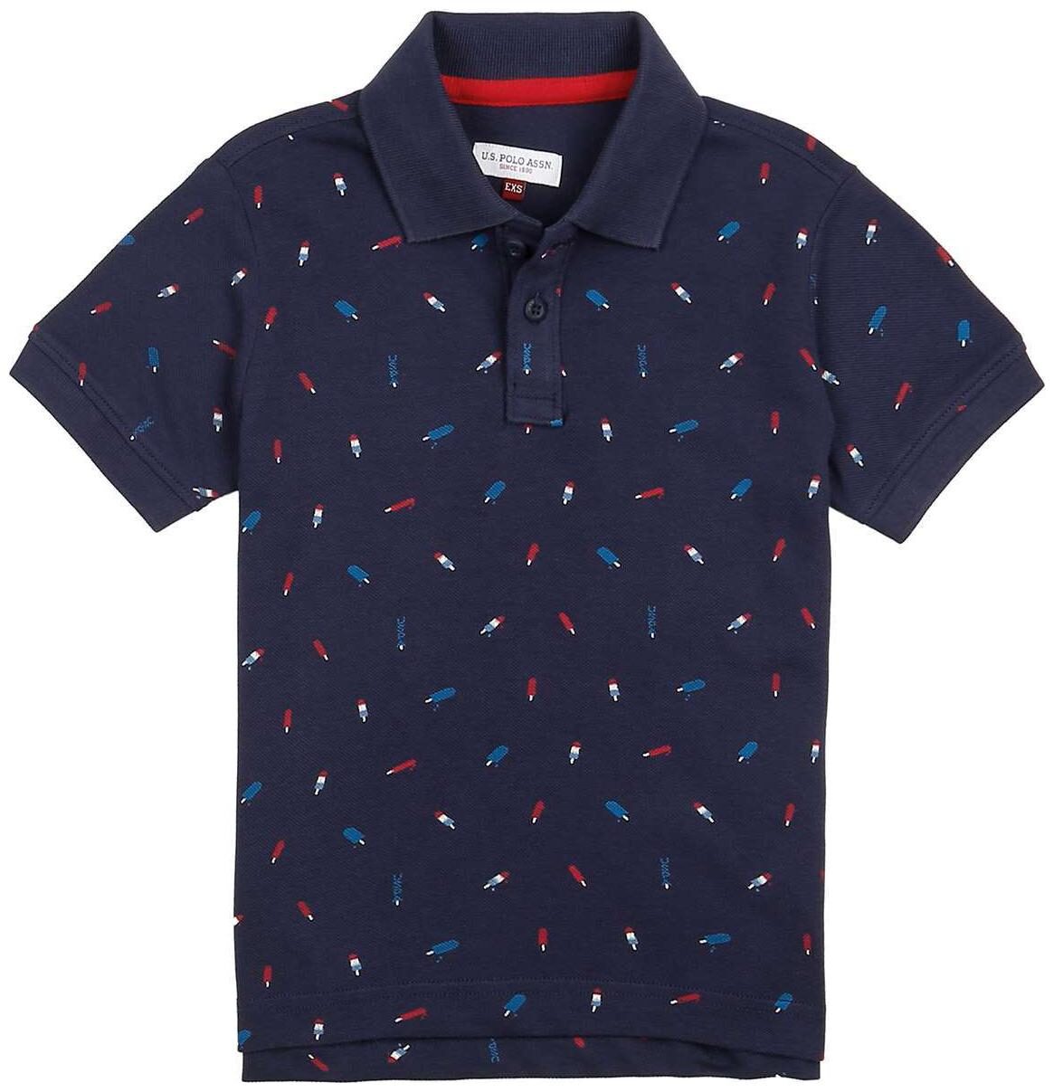 

U S Polo Assn Boy Cotton Printed T-shirt - Blue