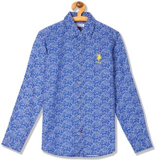 U.S. Polo Assn. Cotton Printed Shirt for Baby Boy - Blue