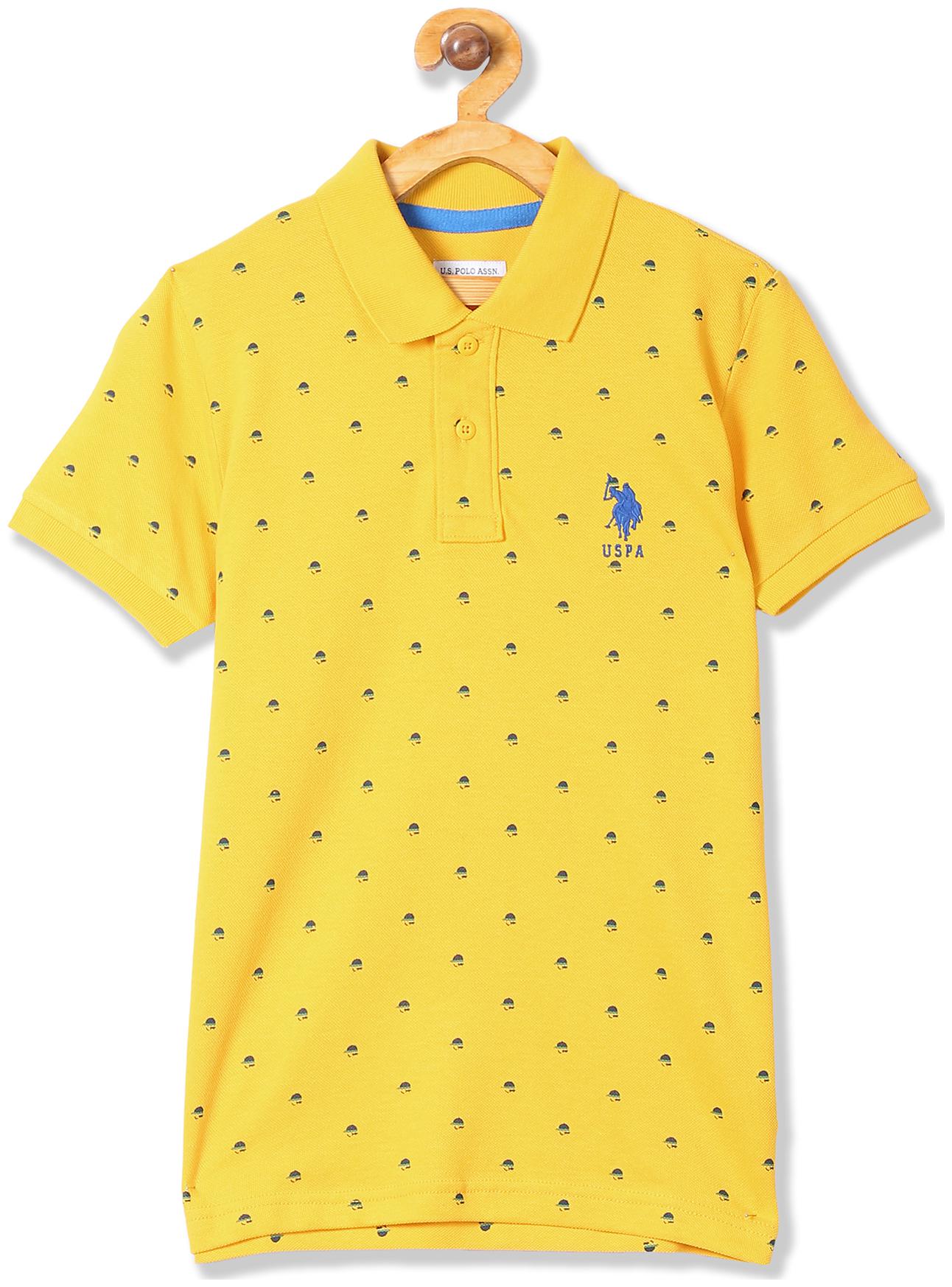 

U S Polo Assn Boy Cotton Printed T-shirt - Yellow