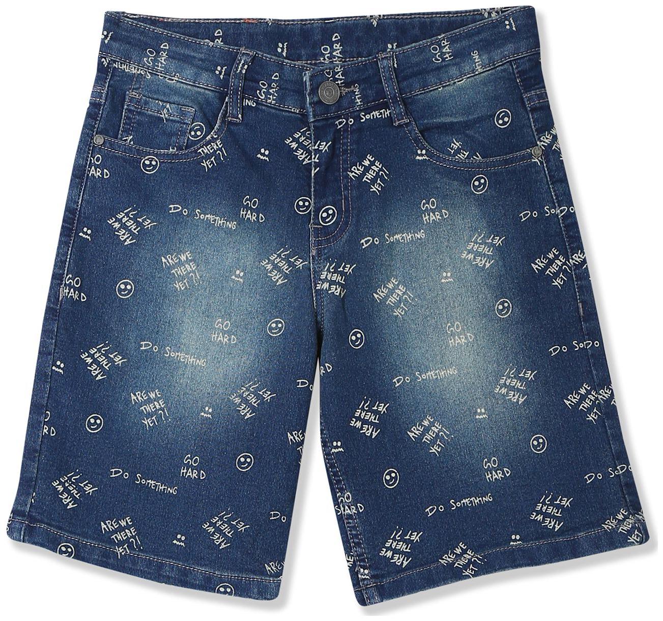 

Boys Printed Denim Shorts