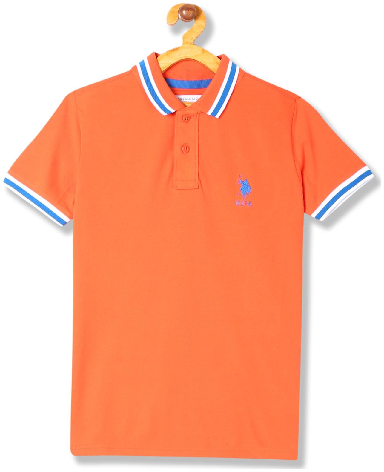 

U S Polo Assn Boy Cotton Solid T-shirt - Orange