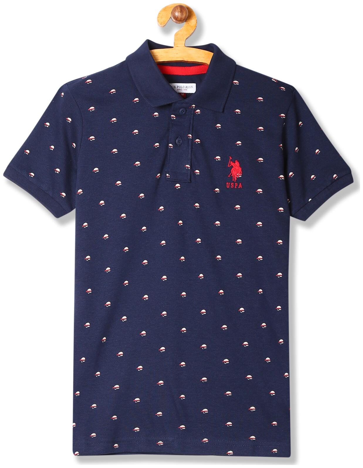 

U S Polo Assn Boy Cotton Printed T-shirt - Blue