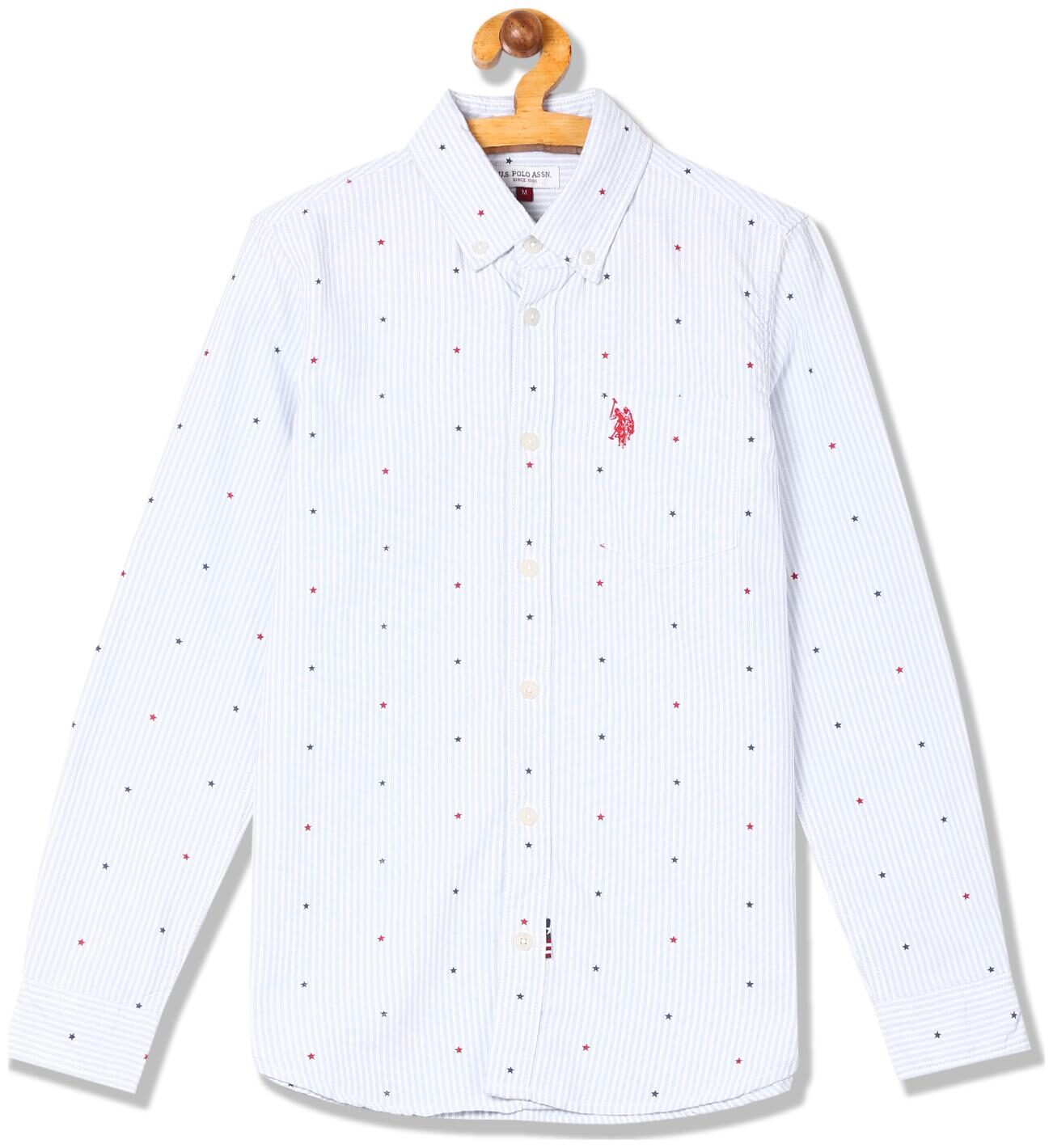 

U S Polo Assn Boy Cotton Striped Shirt Blue