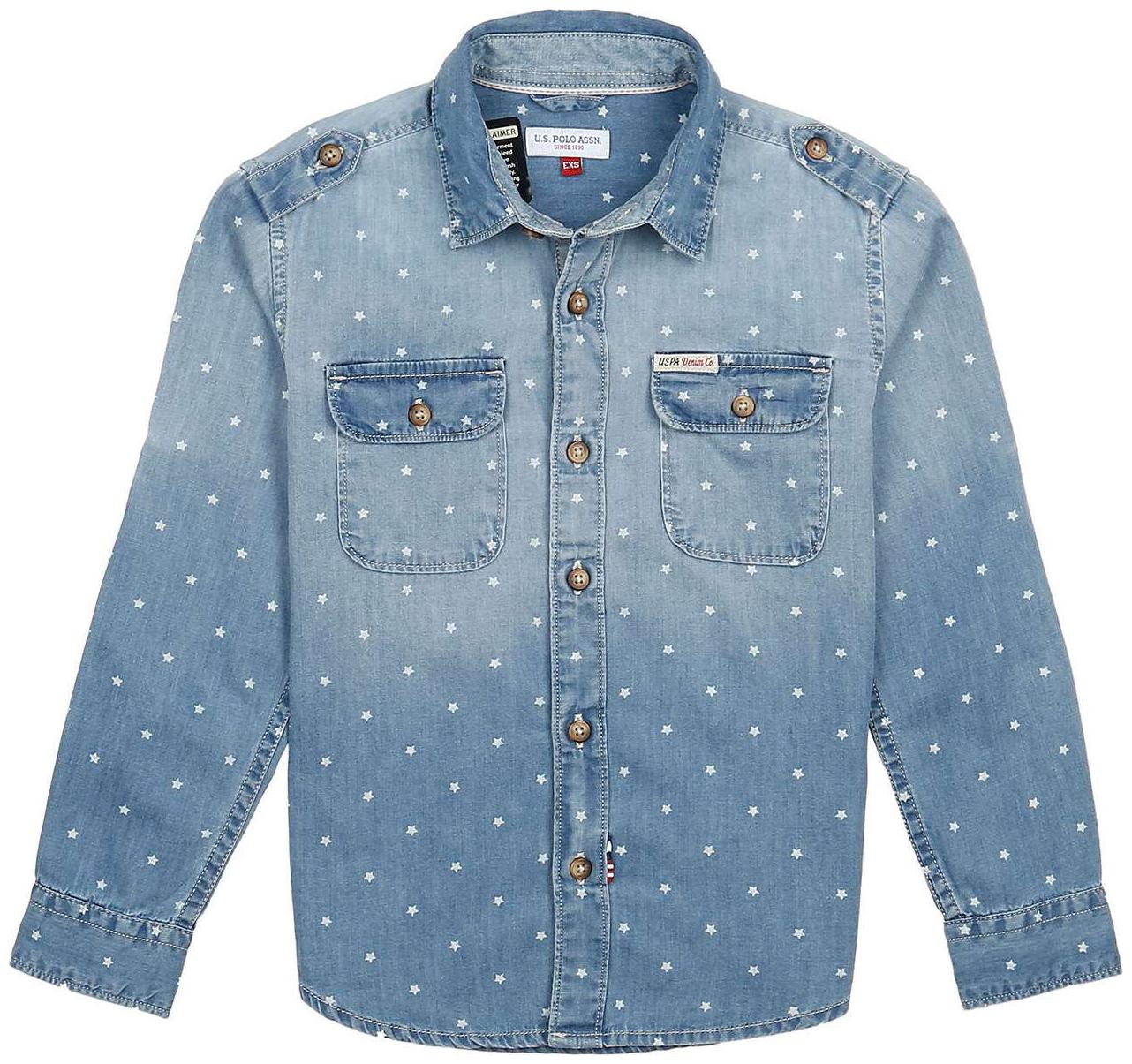 

U S Polo Assn Boy Cotton Printed Shirt Blue