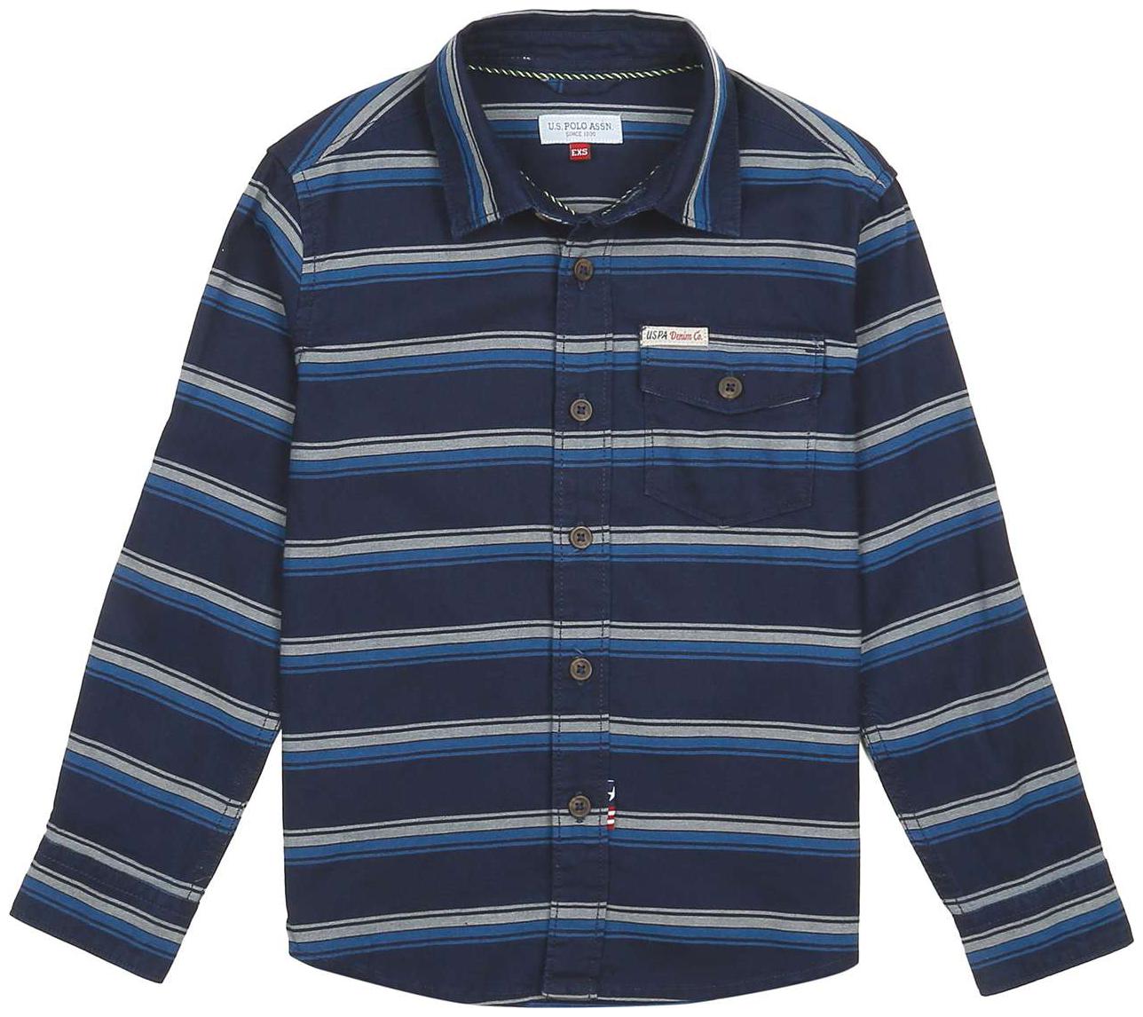 

U S Polo Assn Boy Cotton Striped Shirt Blue