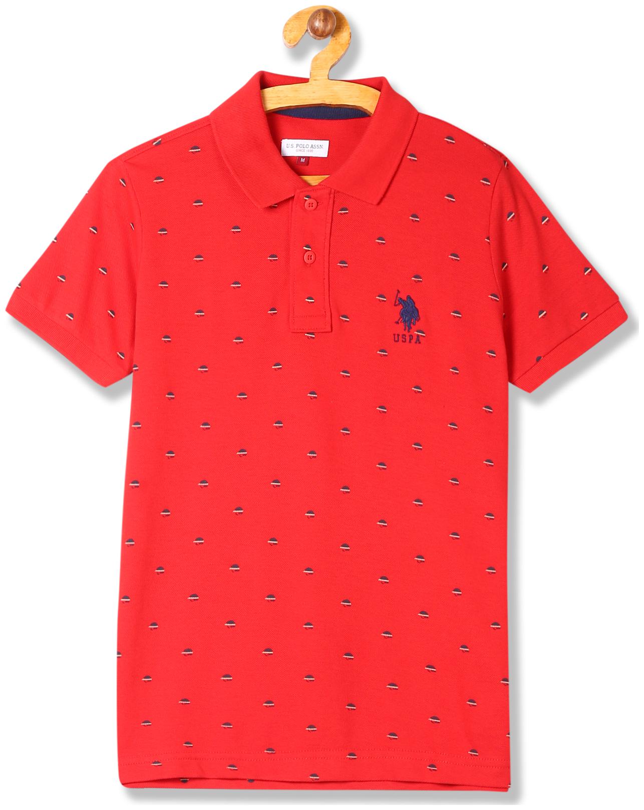 

U S Polo Assn Boy Cotton Printed T-shirt - Red