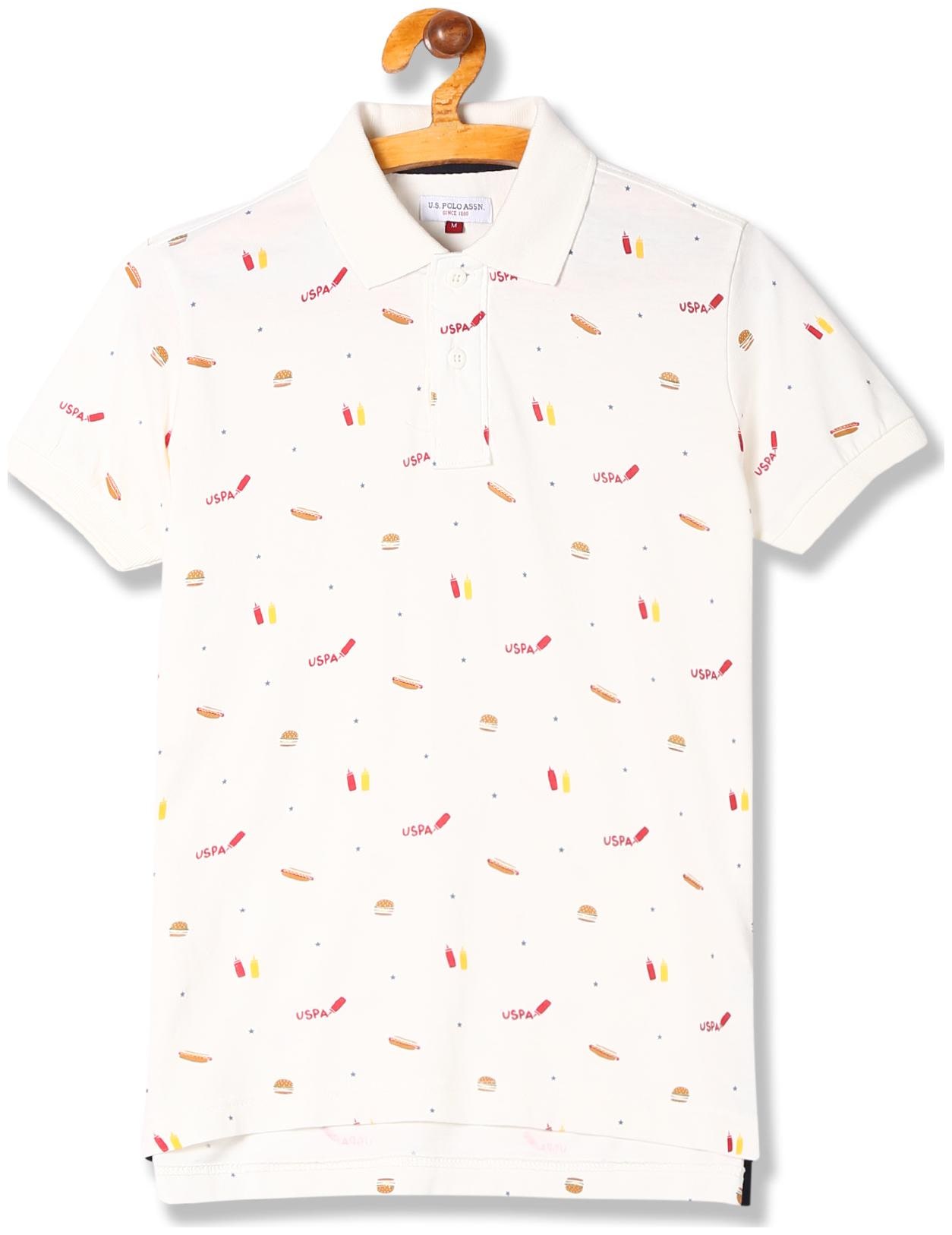 

U S Polo Assn Boy Cotton Printed T-shirt - White