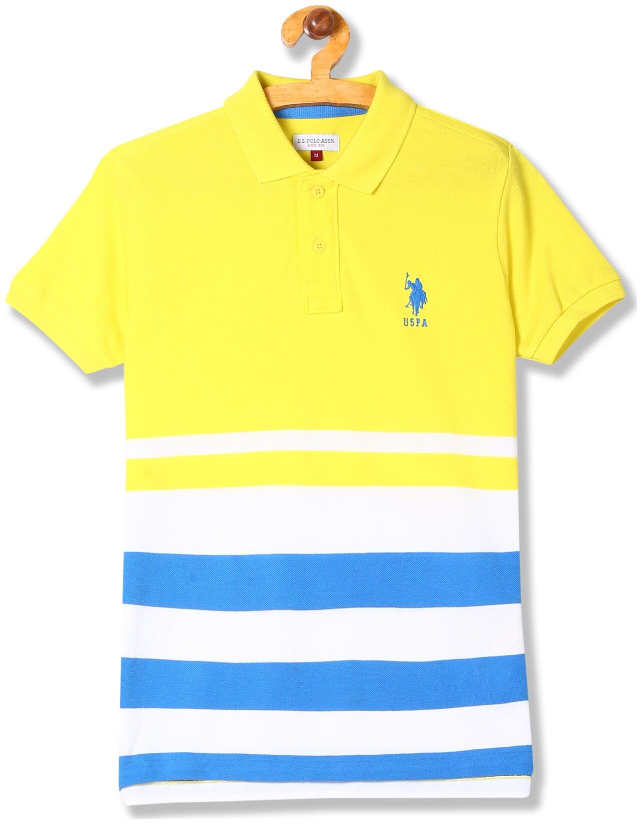 

U S Polo Assn Boy Cotton Striped T-shirt - Yellow
