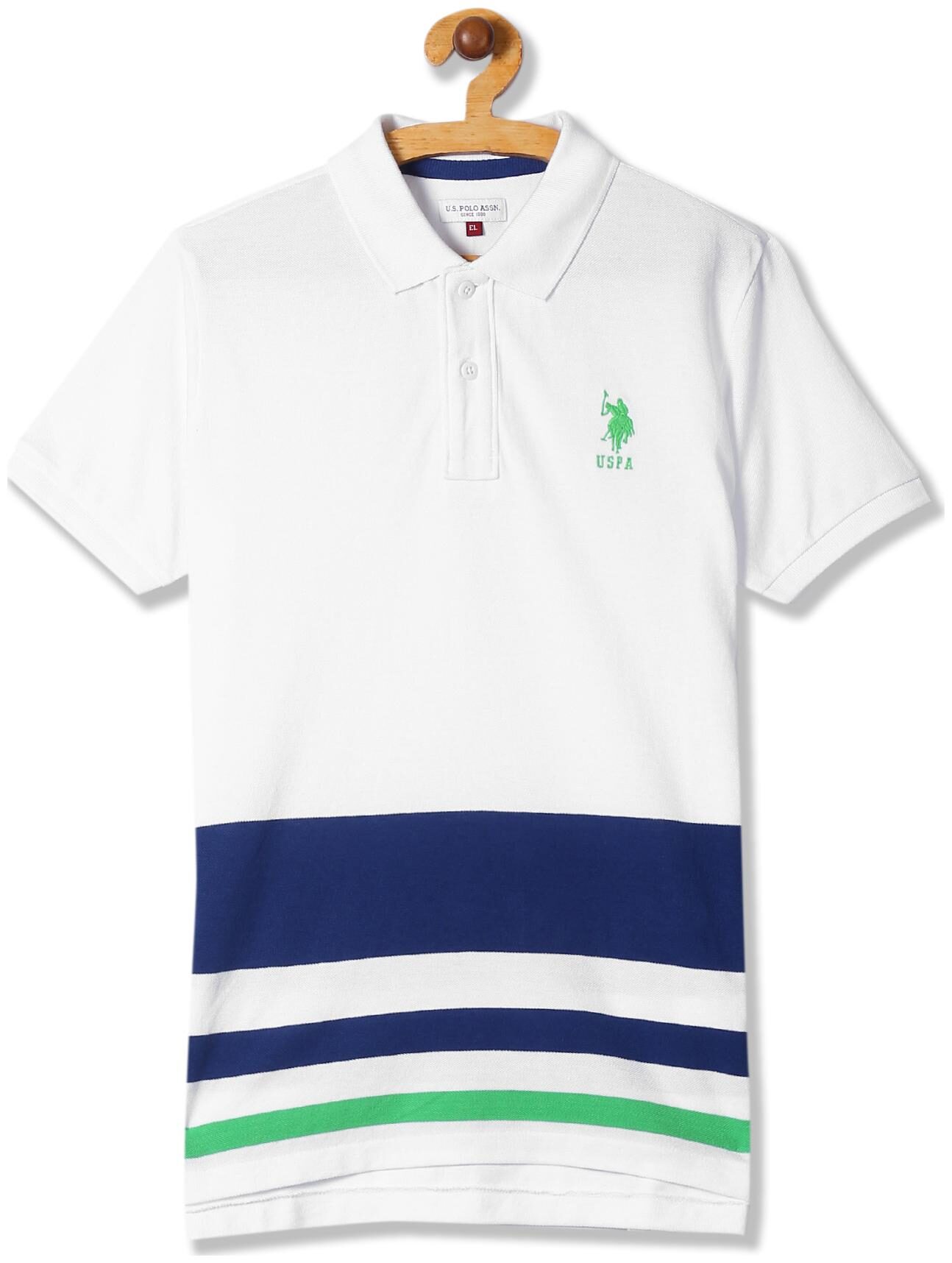 

U S Polo Assn Boy Cotton Striped T-shirt - White