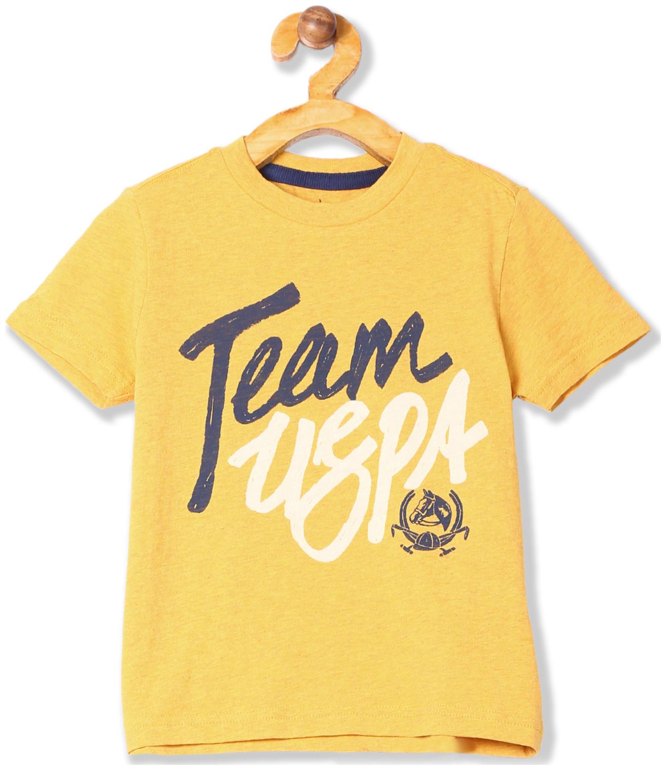 

U S Polo Assn Boy Cotton Printed T-shirt - Yellow