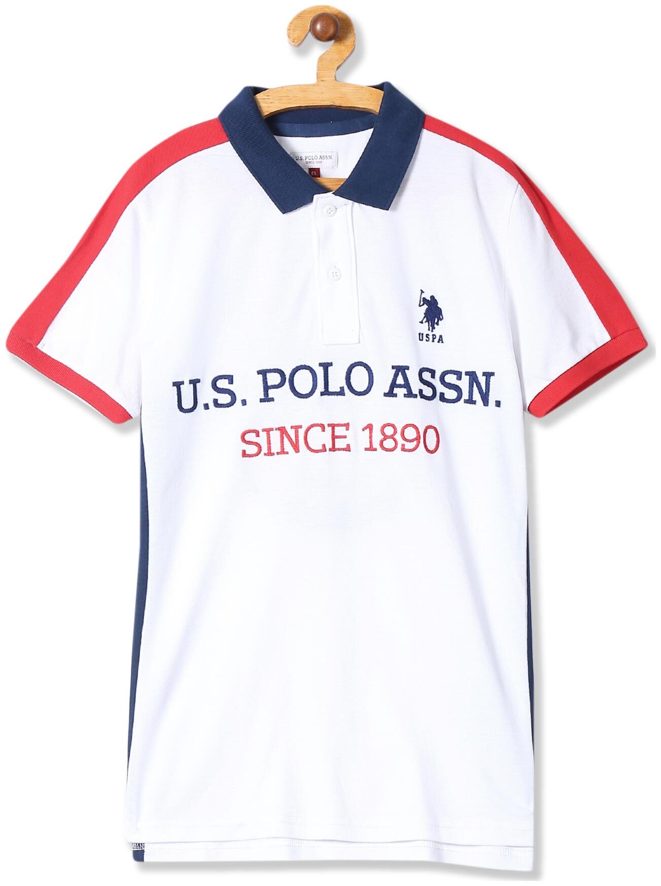 

U S Polo Assn Boy Cotton Colorblocked T-shirt - White