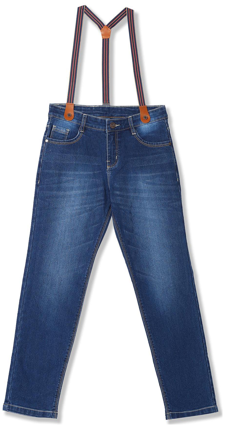 

Boys Slim Fit Jeans With Suspenders