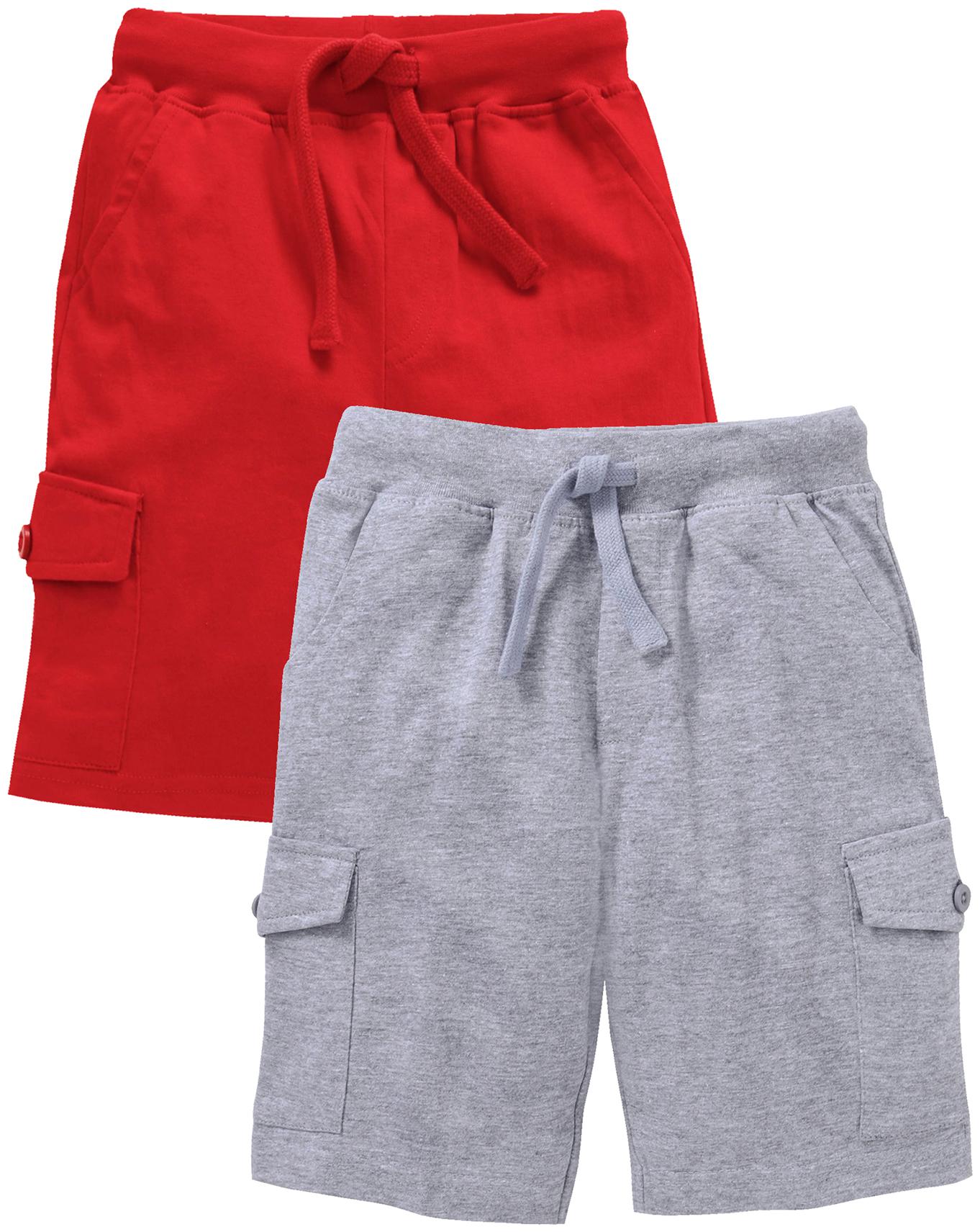 

KiddoPanti Boy Solid Shorts 3 4ths - Red Grey