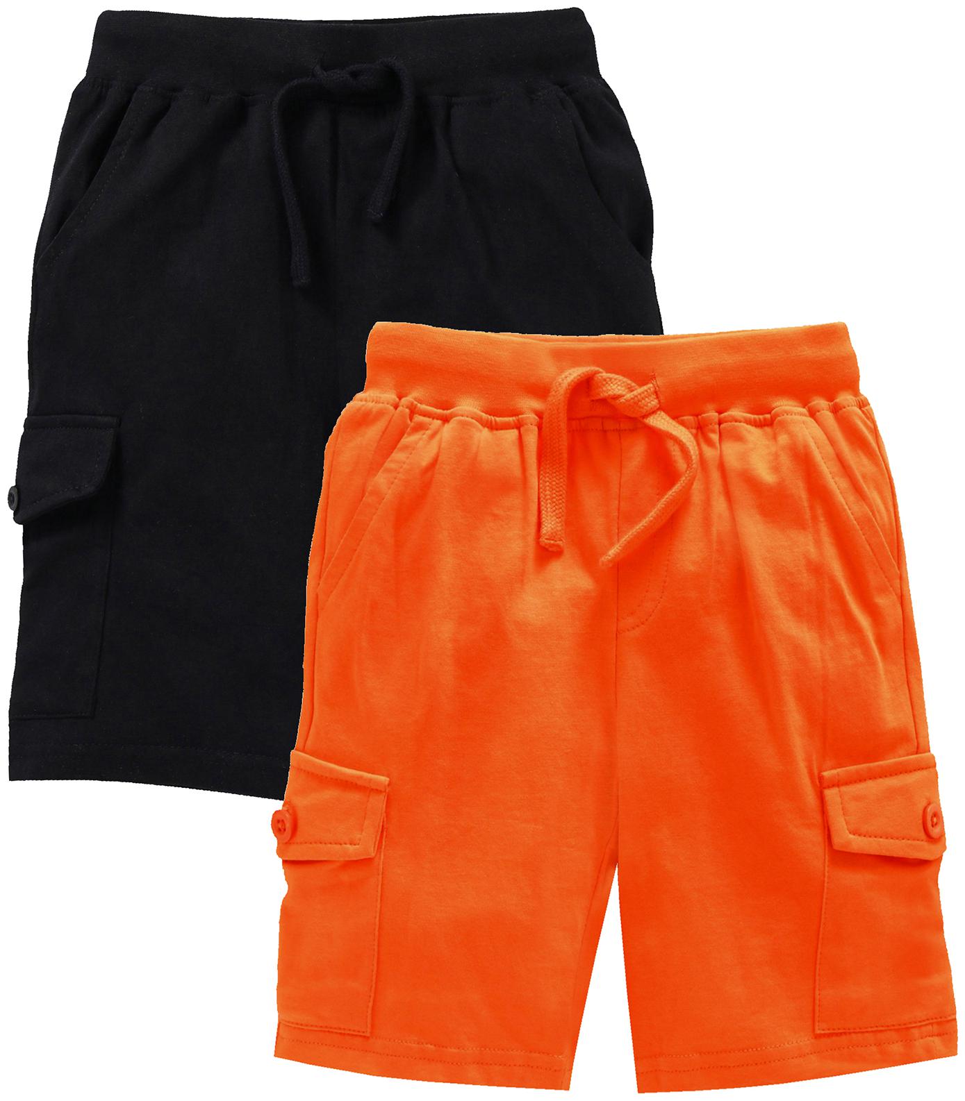

KiddoPanti Boy Solid Shorts 3 4ths - Orange Blue