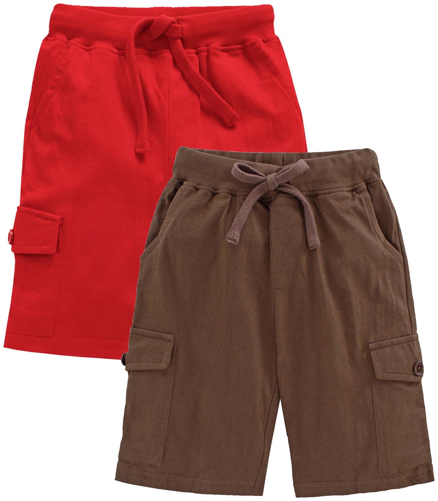 

KiddoPanti Boy Solid Shorts 3 4ths - Brown Red