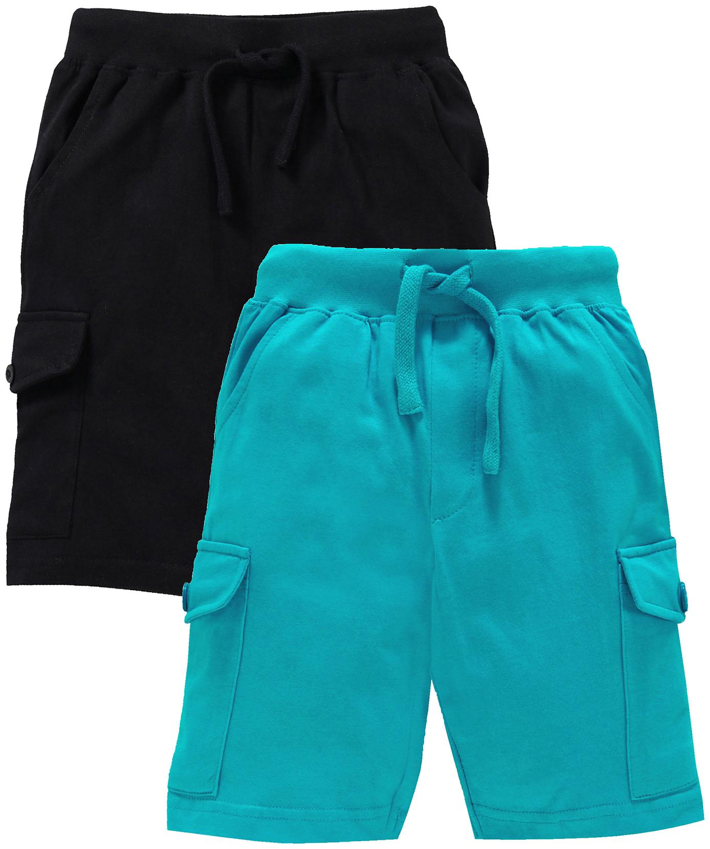 

KiddoPanti Boy Solid Shorts 3 4ths - Blue Black
