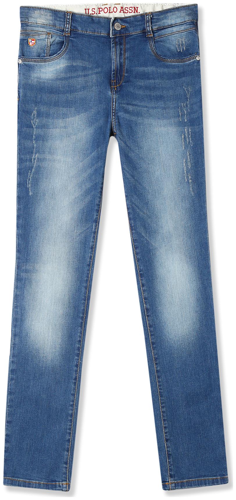 

Boys Stone Wash Whiskered Jeans (Blue)