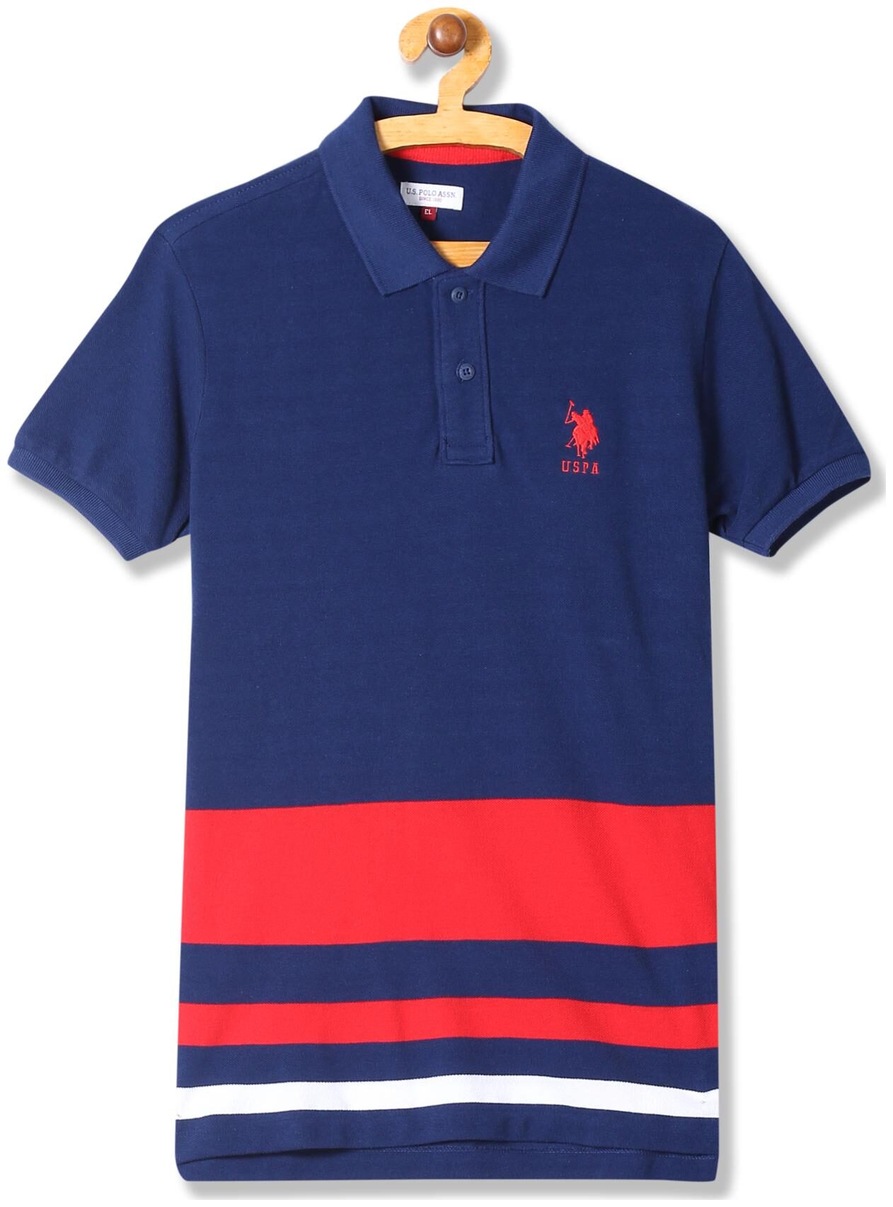 

U S Polo Assn Boy Cotton Striped T-shirt - Blue