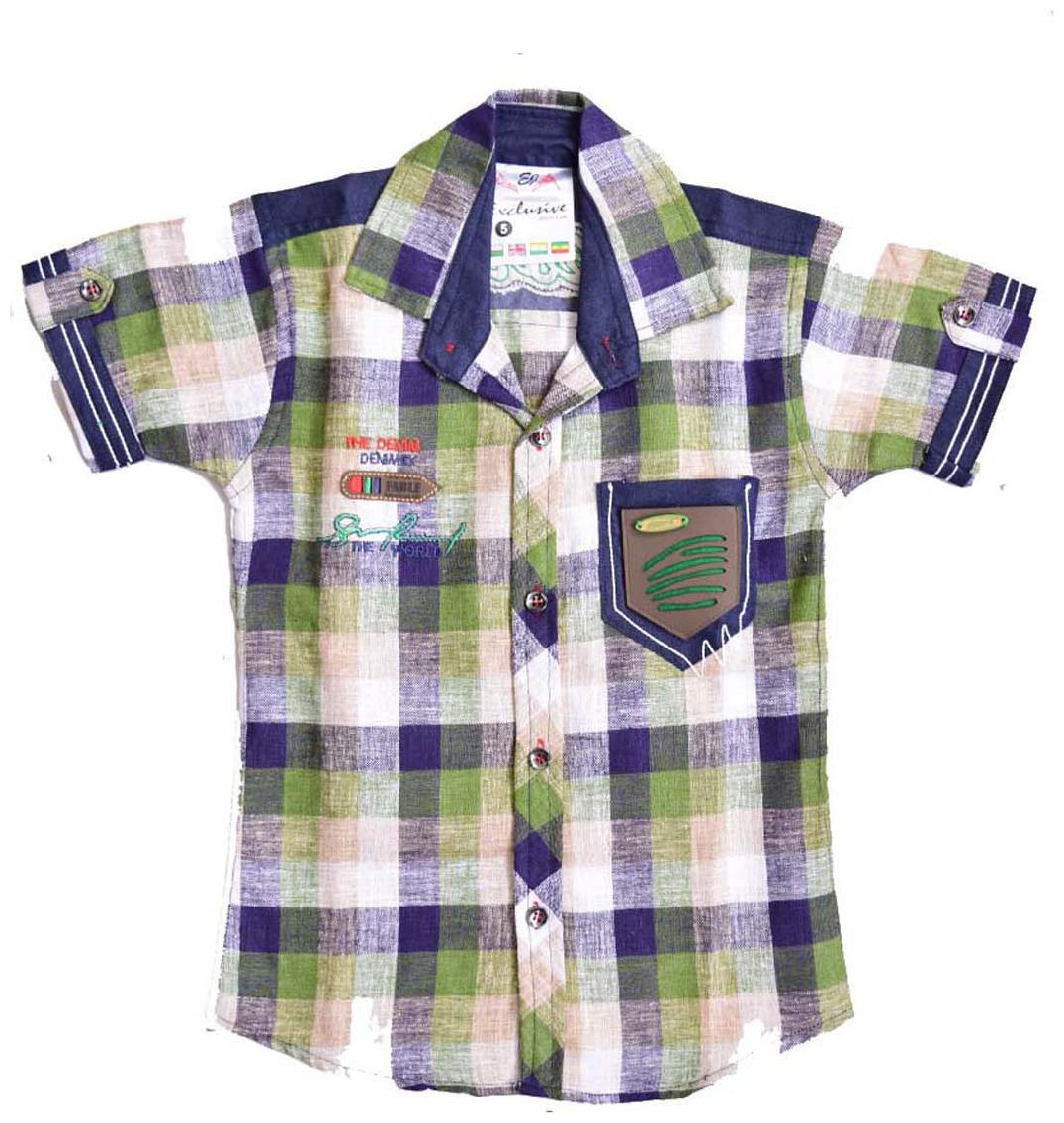

British Terminal Green Checkered Kids Shirt (6-7 Years)