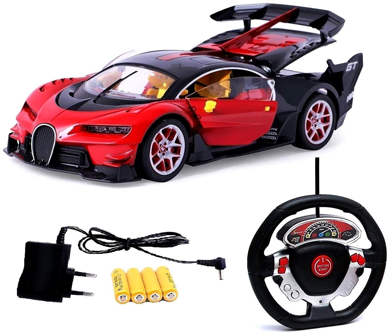 

Bugatti Style Remote Control Rechargeable Car With Opening Doors red