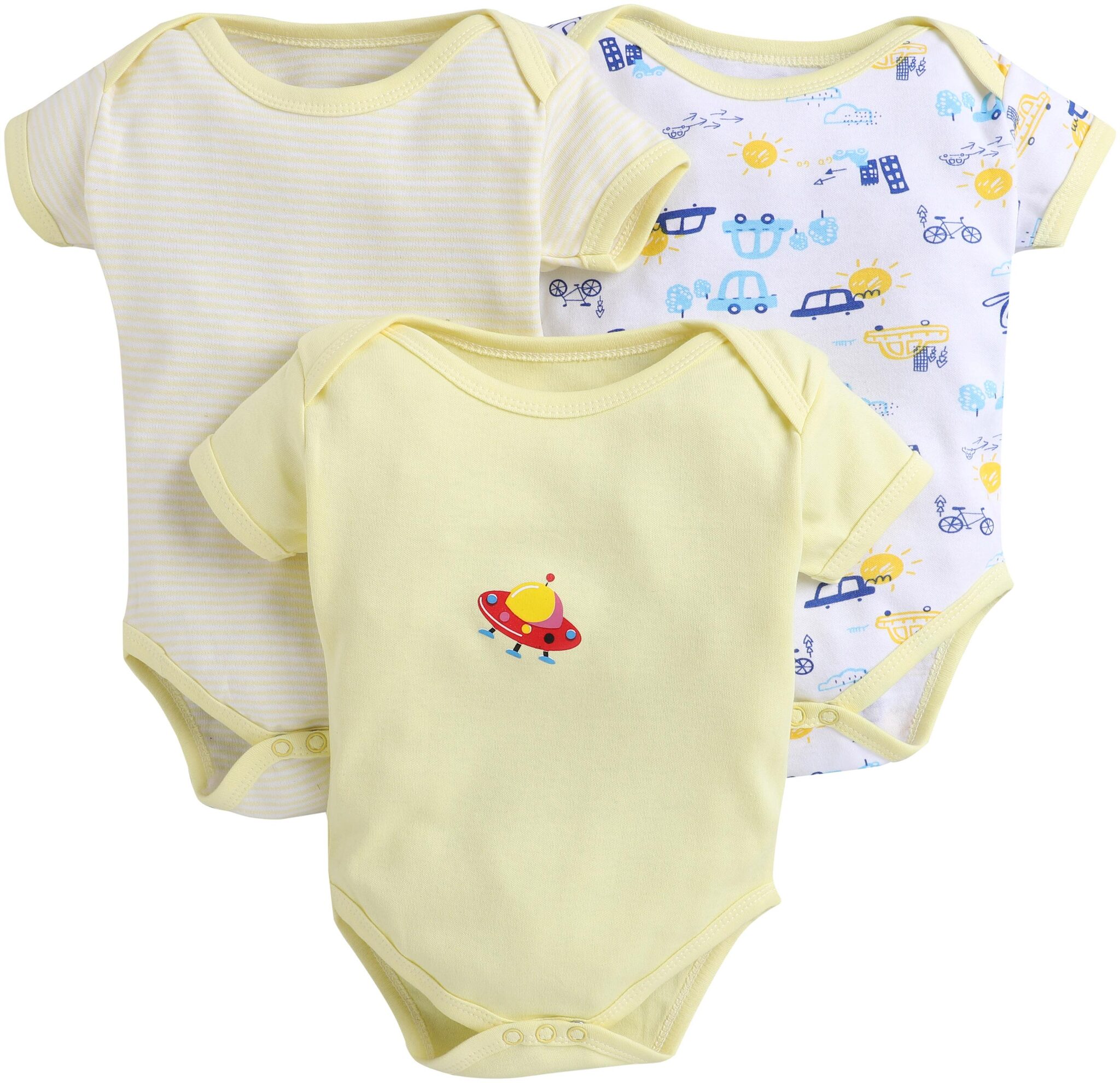 

BUMZEE Unisex Knitted Printed Body suit - Yellow