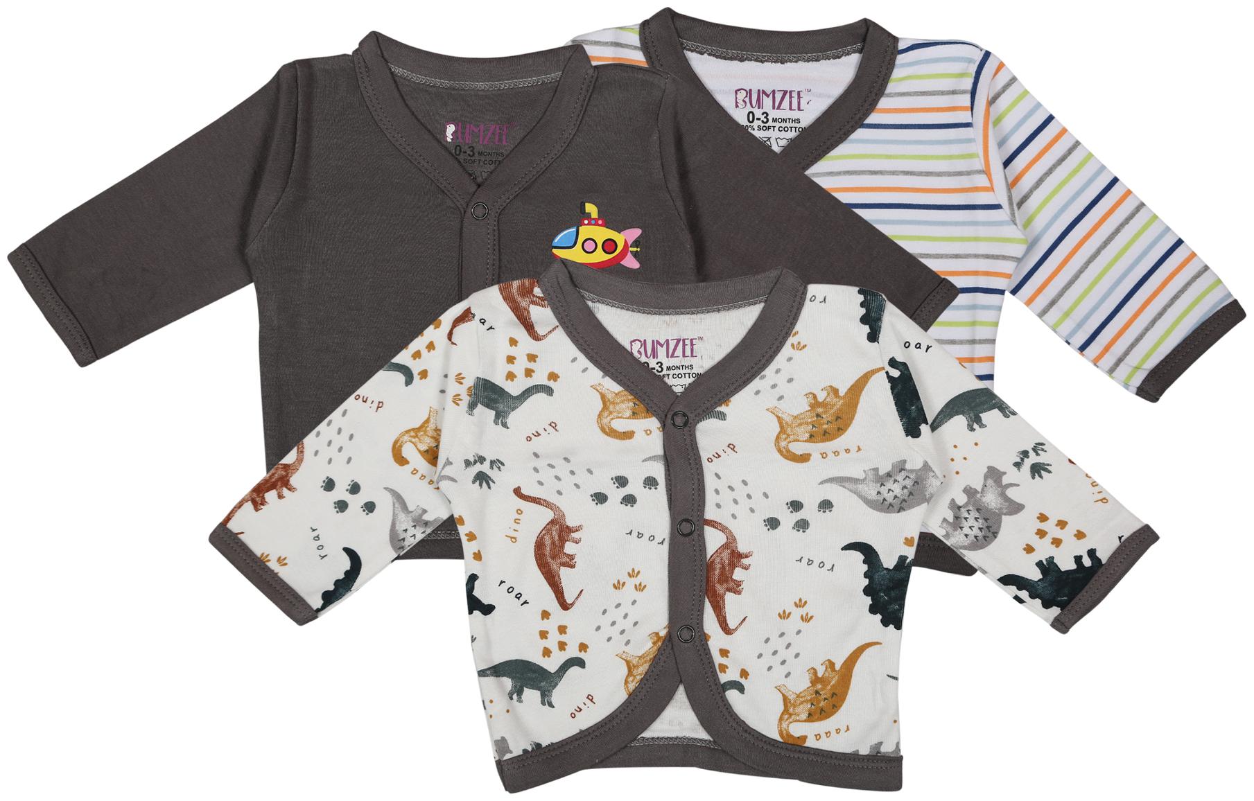 

BUMZEE Knitted Printed T shirt for Unisex Infants - Brown