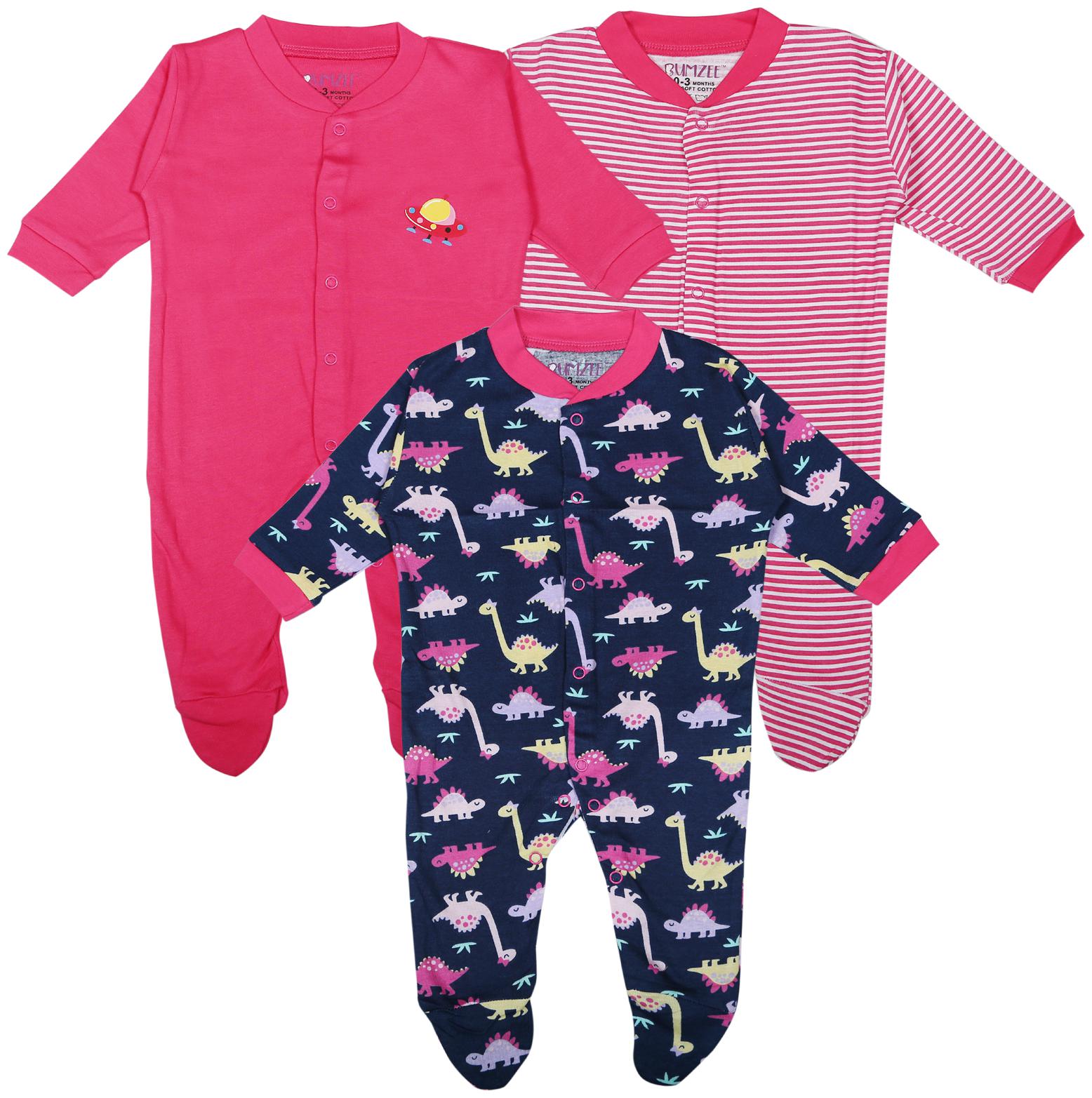 

BUMZEE Unisex Knitted Printed Sleep suit - Pink