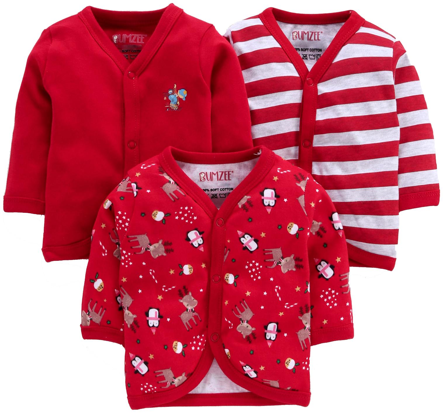 

BUMZEE Knitted Printed T shirt for Unisex Infants - Red