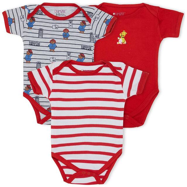 BUMZEE Unisex Cotton Printed Body suit - Red