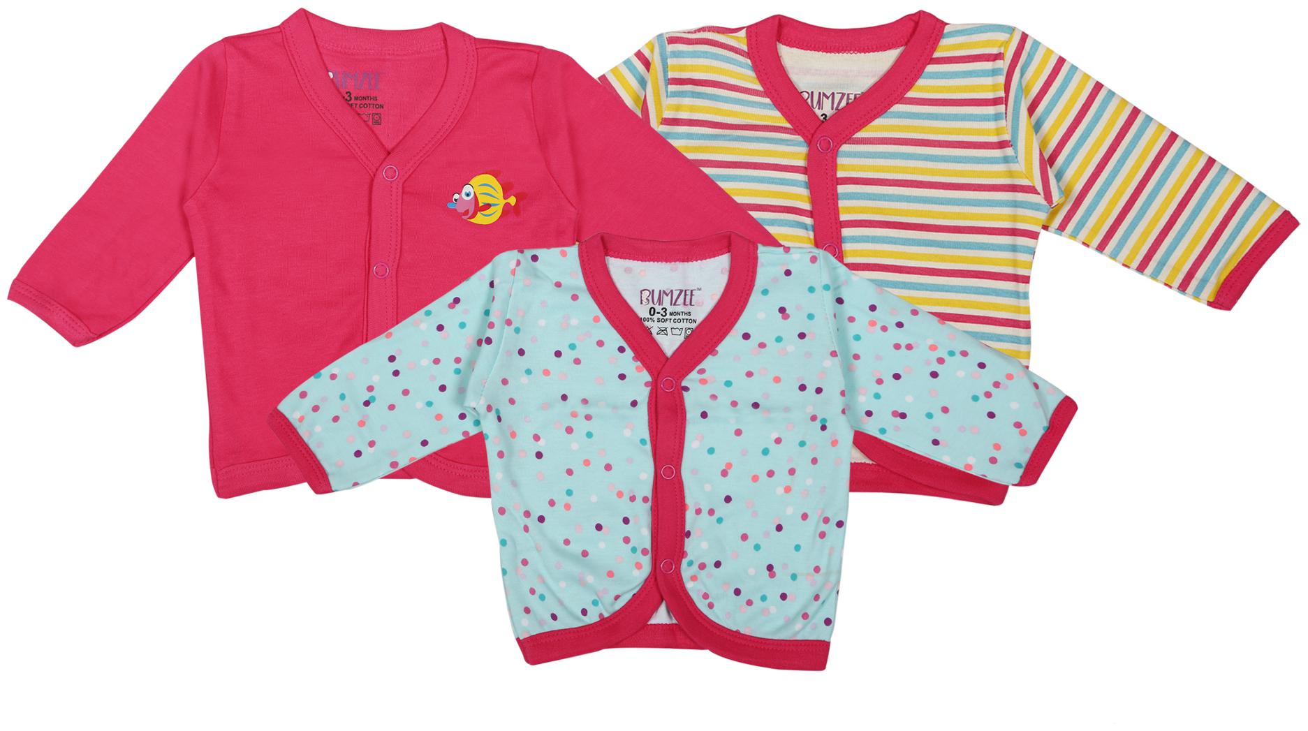 

BUMZEE Knitted Printed T shirt for Unisex Infants - Pink