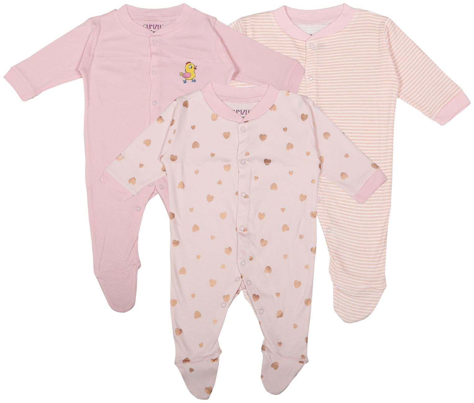 

BUMZEE Unisex Knitted Printed Sleep suit - Pink