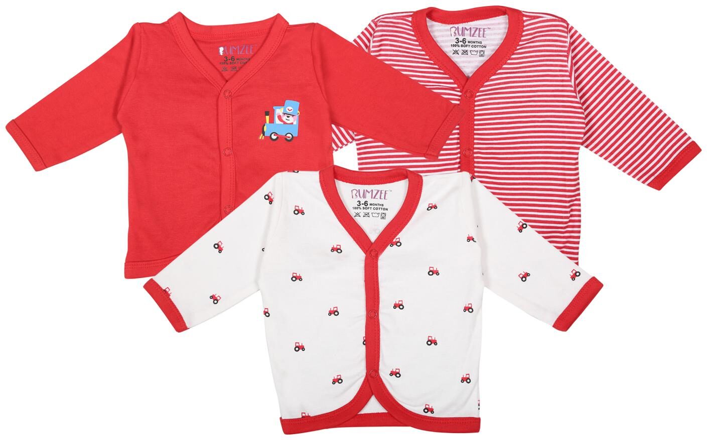 

BUMZEE Knitted Printed T shirt for Unisex Infants - Red