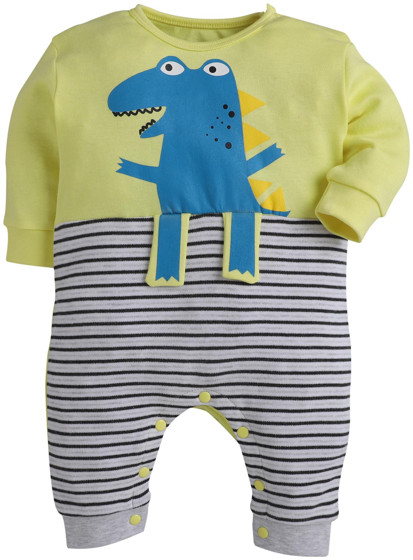 

BUMZEE Unisex Knitted Printed Romper - Yellow