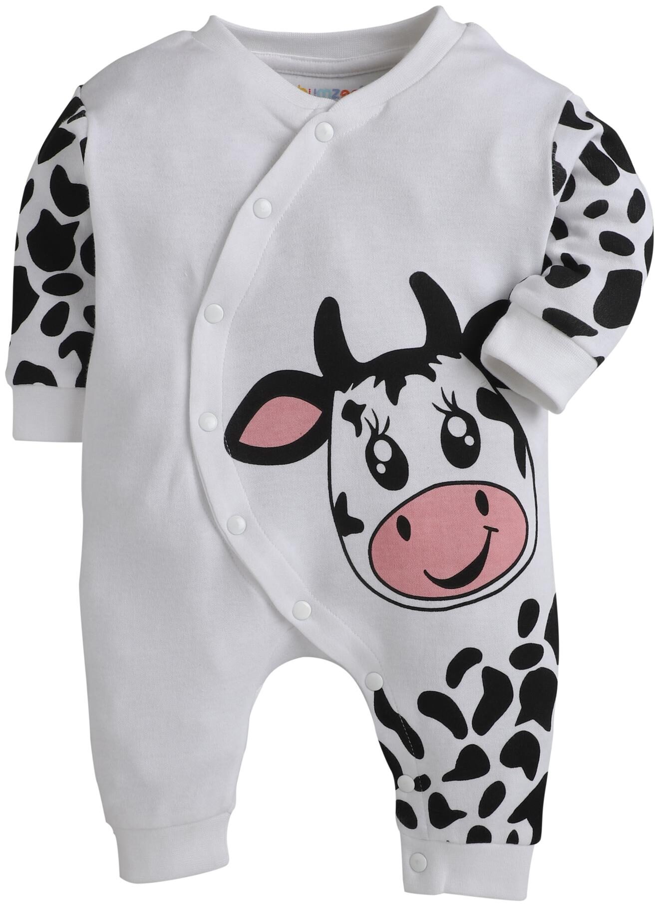 

BUMZEE Unisex Knitted Printed Romper - White