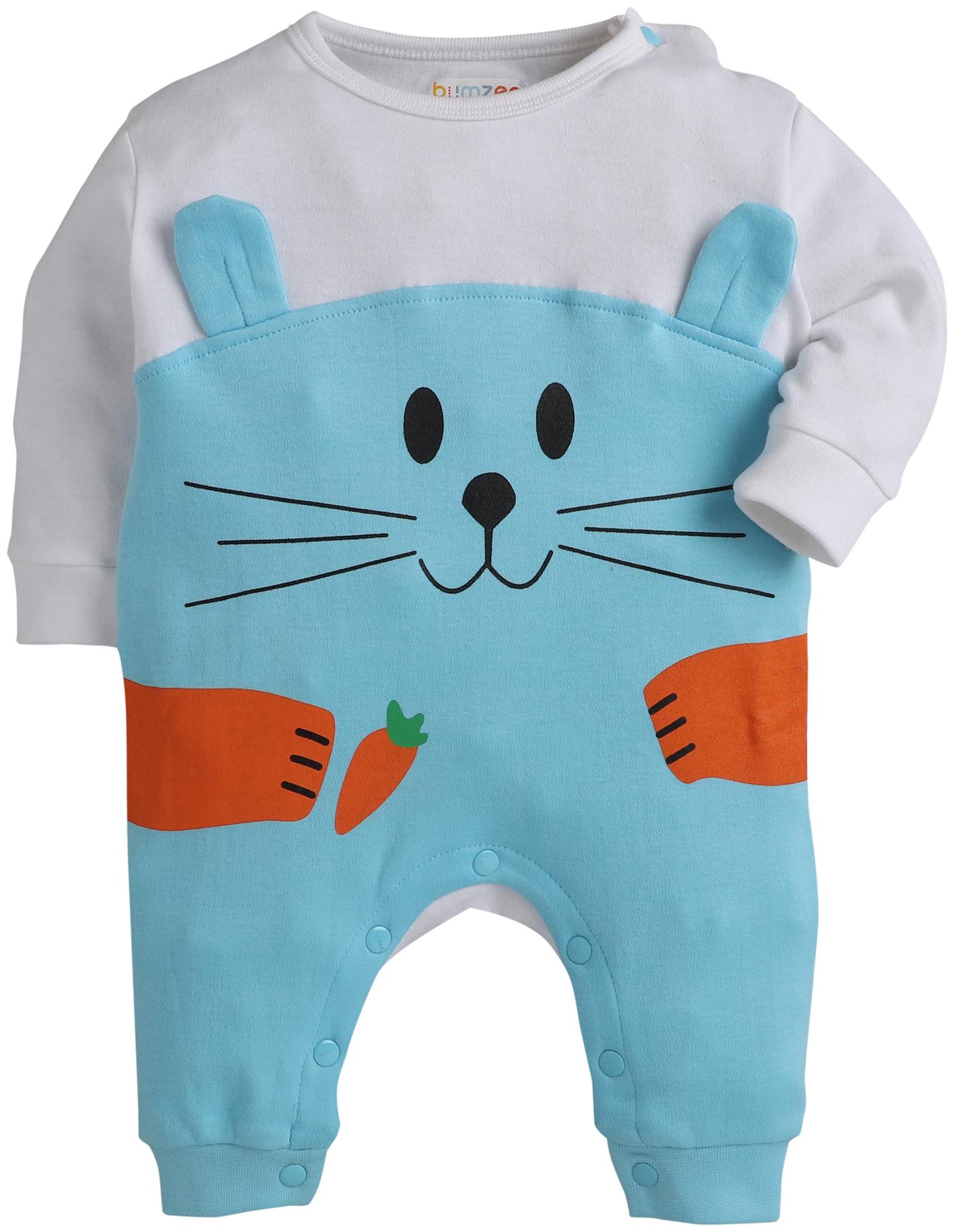 

BUMZEE Unisex Knitted Printed Romper - Cream