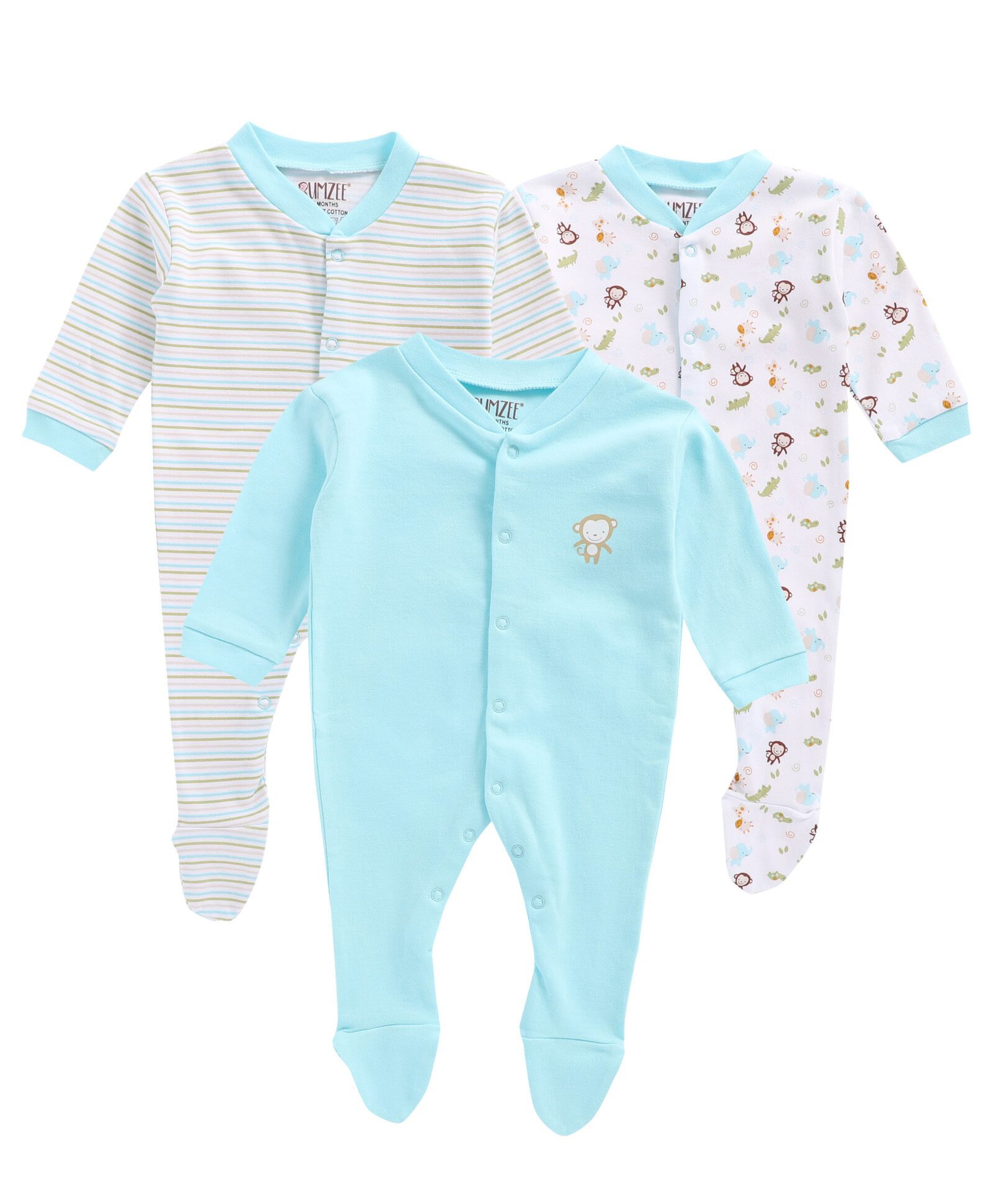

BUMZEE Unisex Knitted Printed Sleep suit - Blue