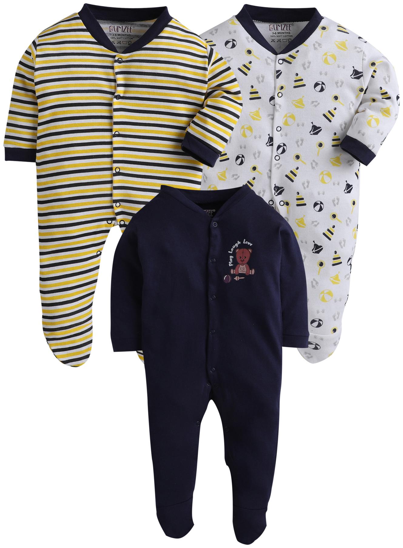 

BUMZEE Unisex Knitted Printed Sleep suit - Multi