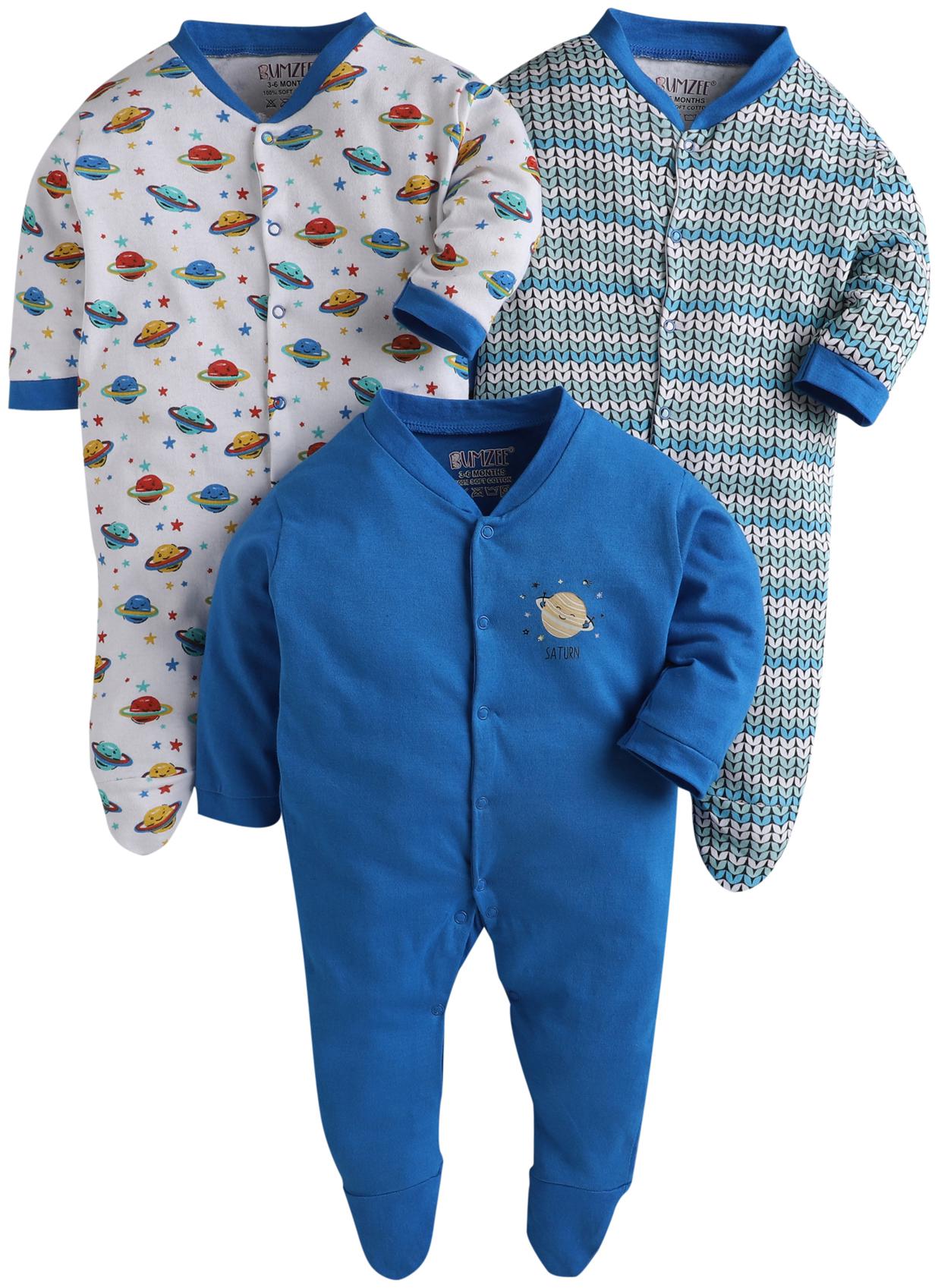 

BUMZEE Unisex Knitted Printed Sleep suit - Multi