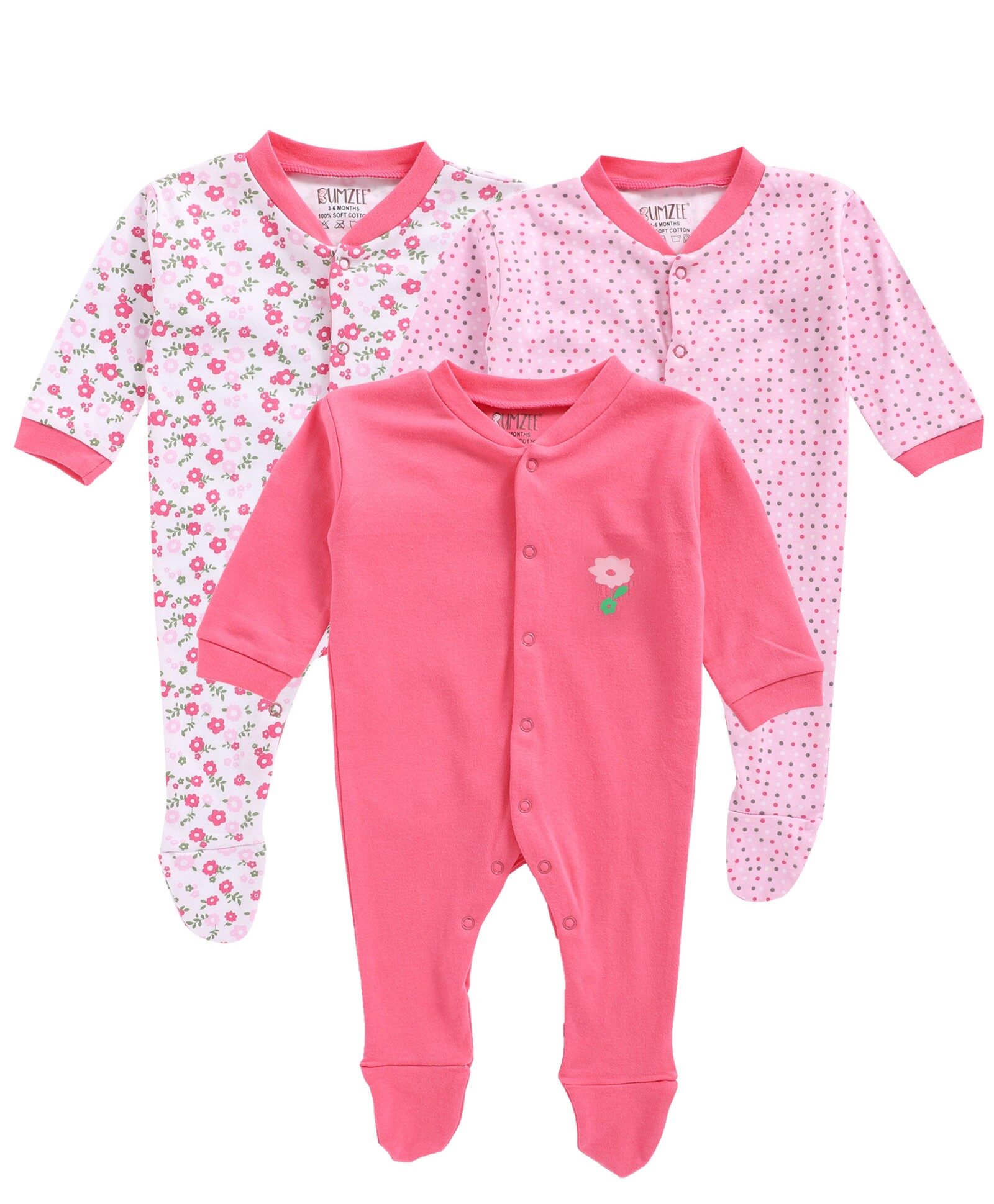 

BUMZEE Unisex Knitted Printed Sleep suit - Pink