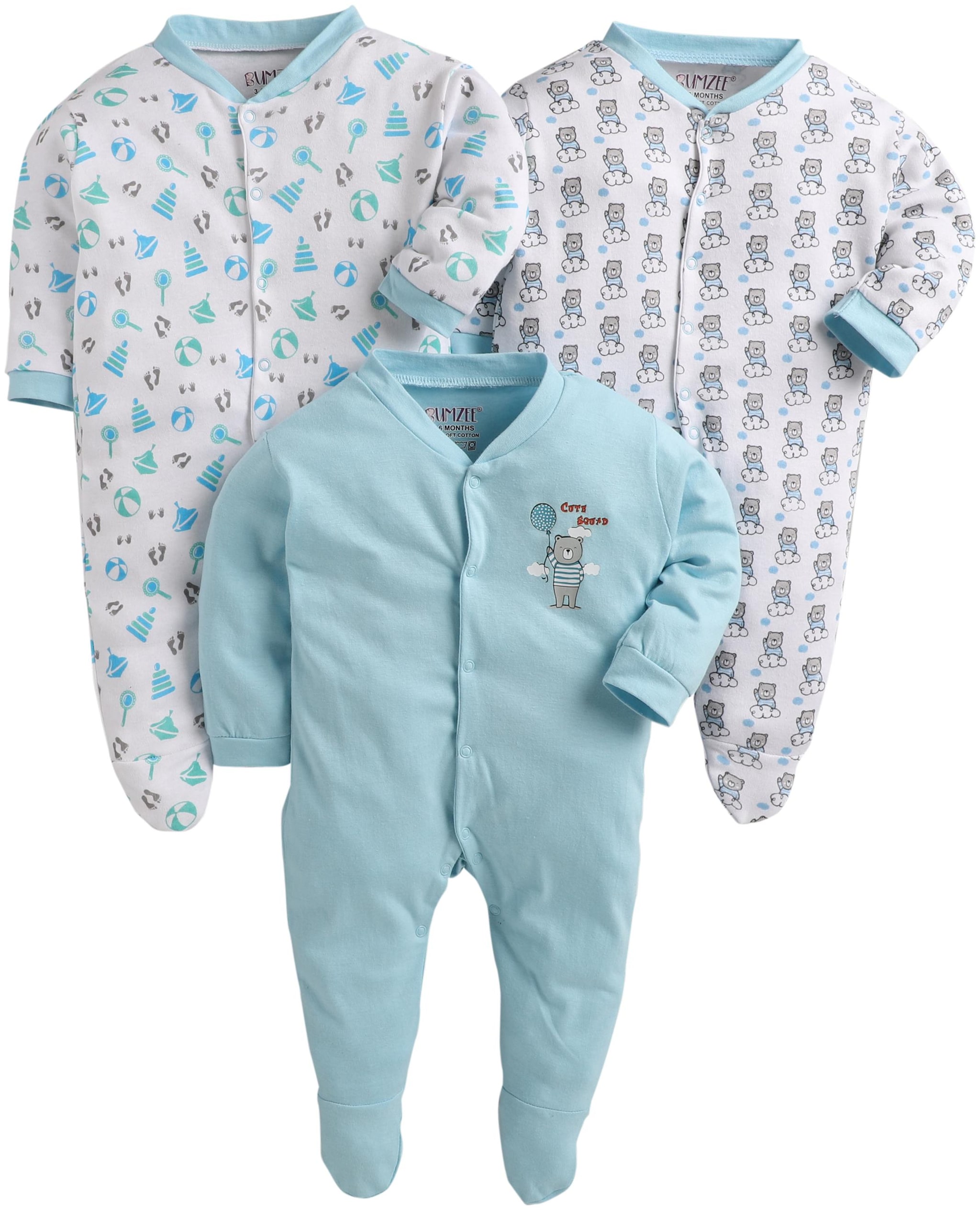 

BUMZEE Unisex Knitted Printed Sleep suit - Multi