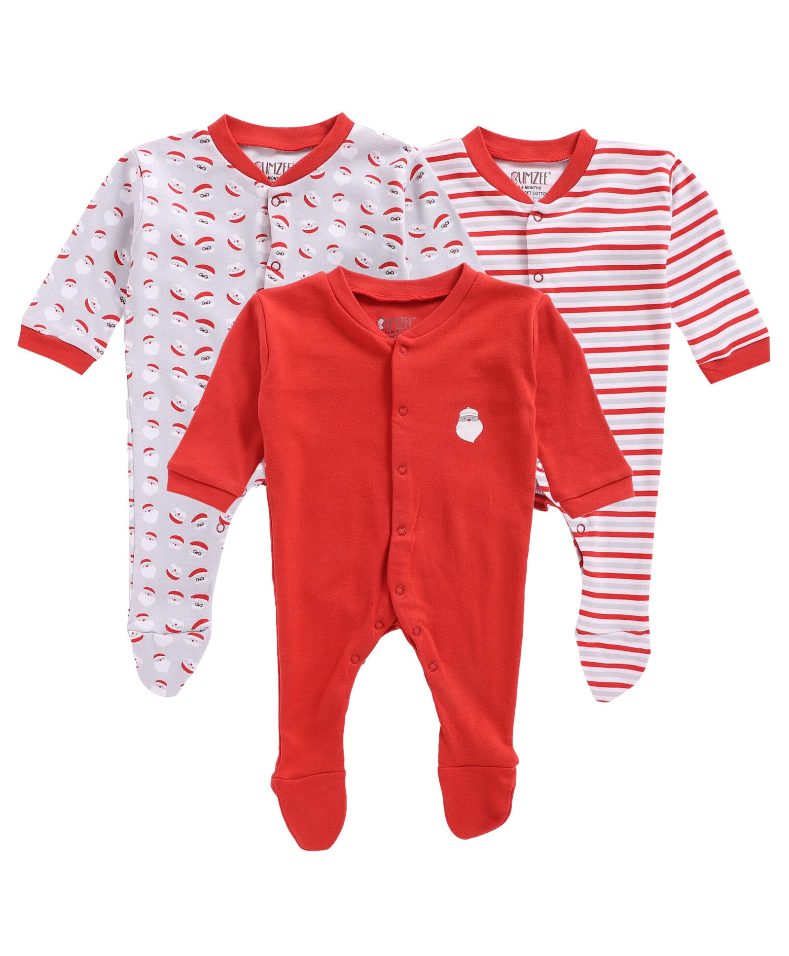 

BUMZEE Unisex Knitted Printed Sleep suit - Red