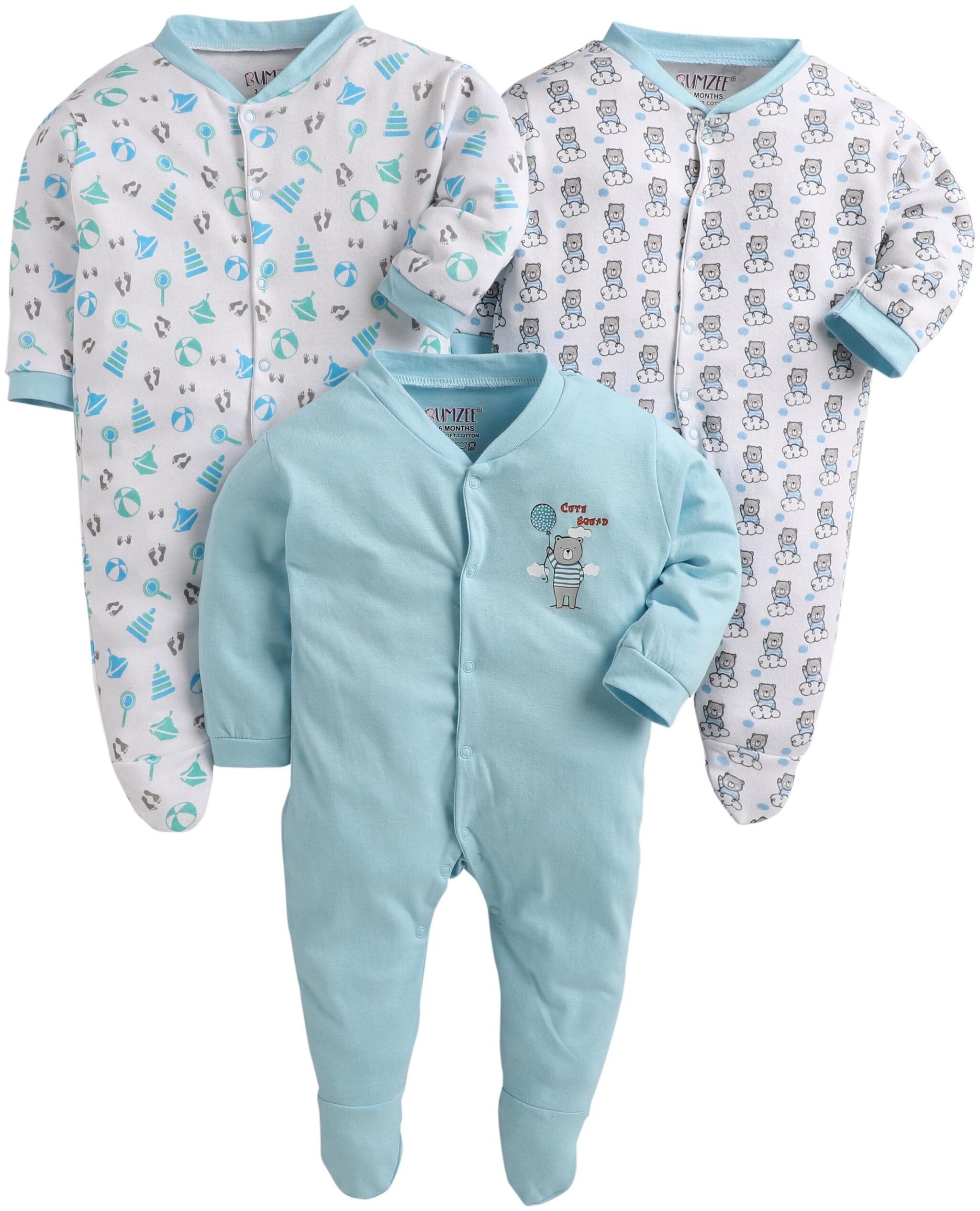 

BUMZEE Unisex Knitted Printed Sleep suit - Multi