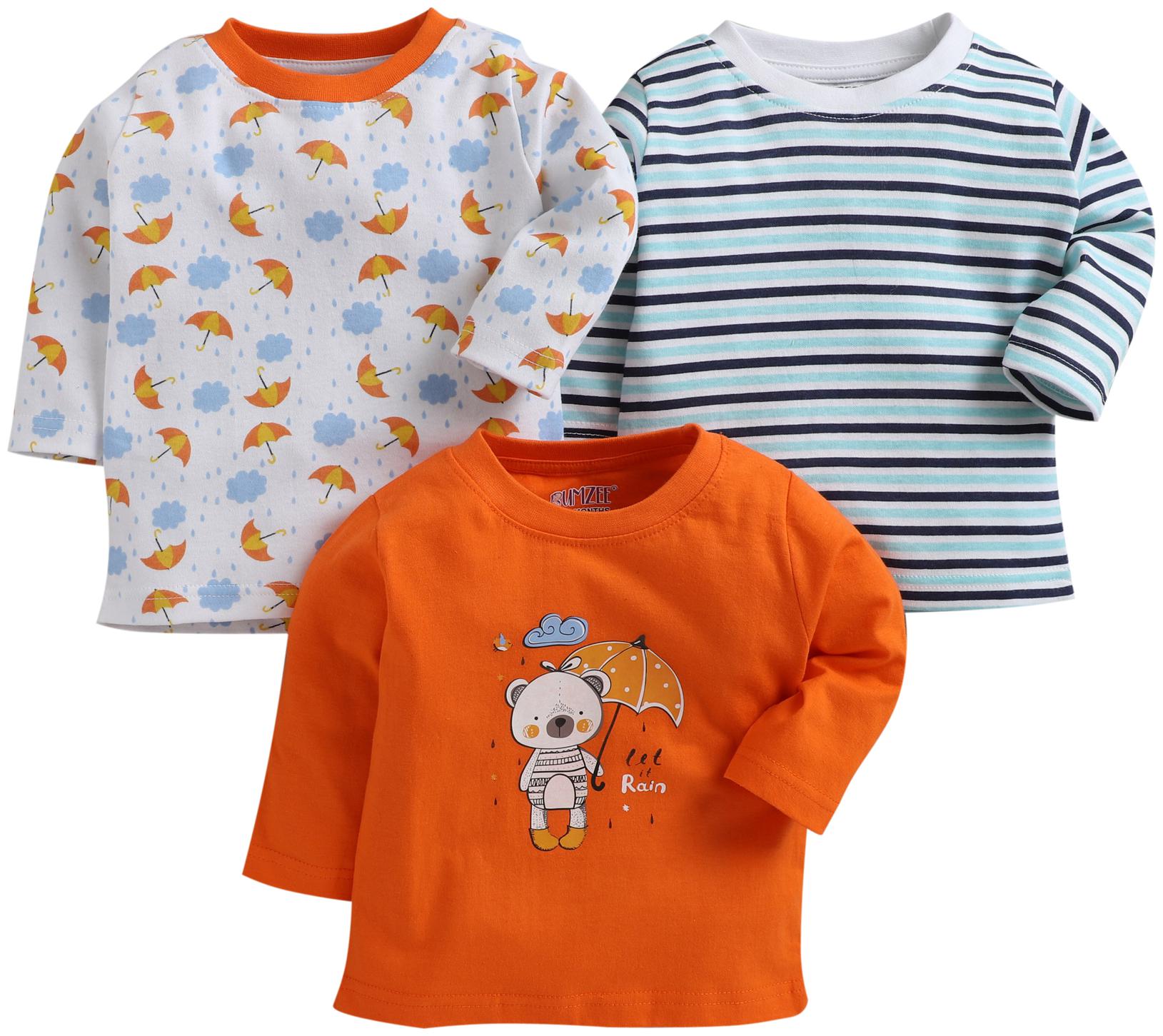 

BUMZEE Knitted Printed T shirt for Unisex Infants - Multi