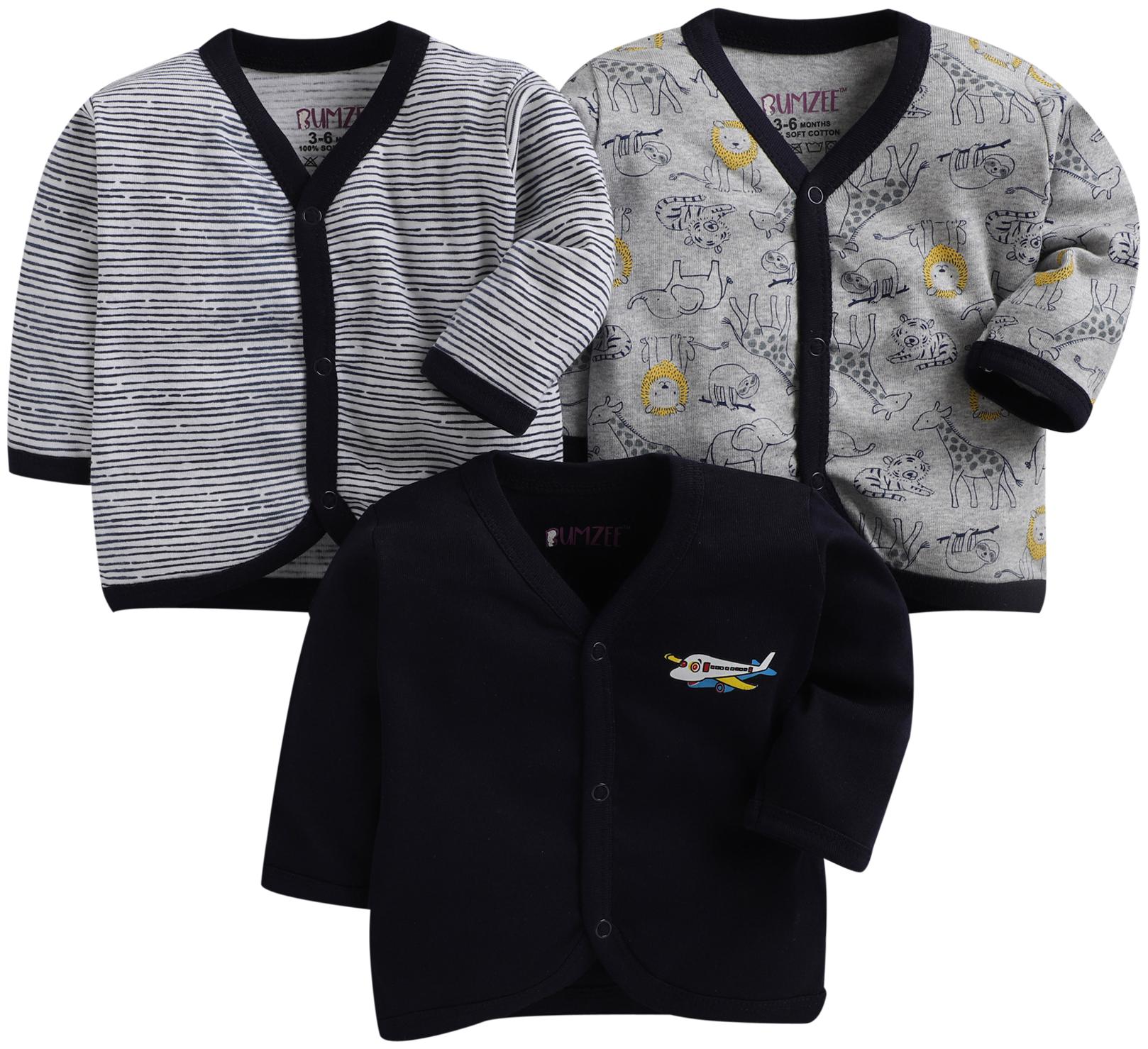 

BUMZEE Knitted Printed T shirt for Unisex Infants - Multi