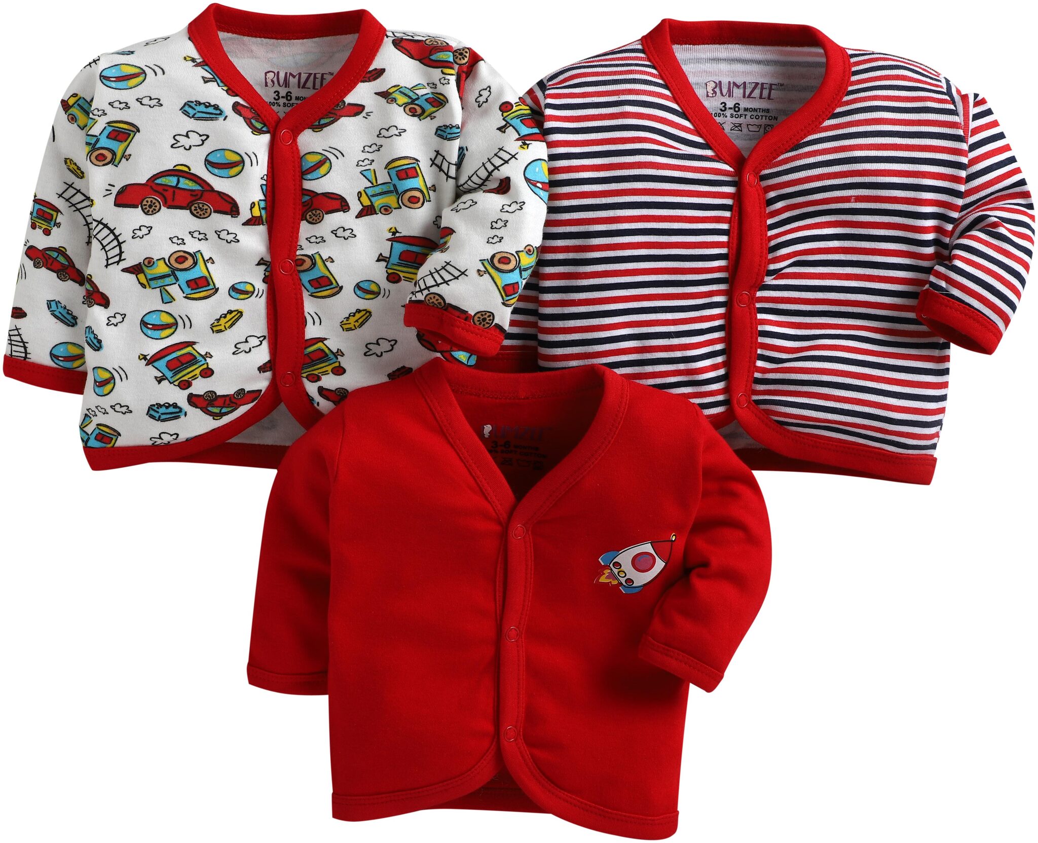 

BUMZEE Knitted Printed T shirt for Unisex Infants - Multi