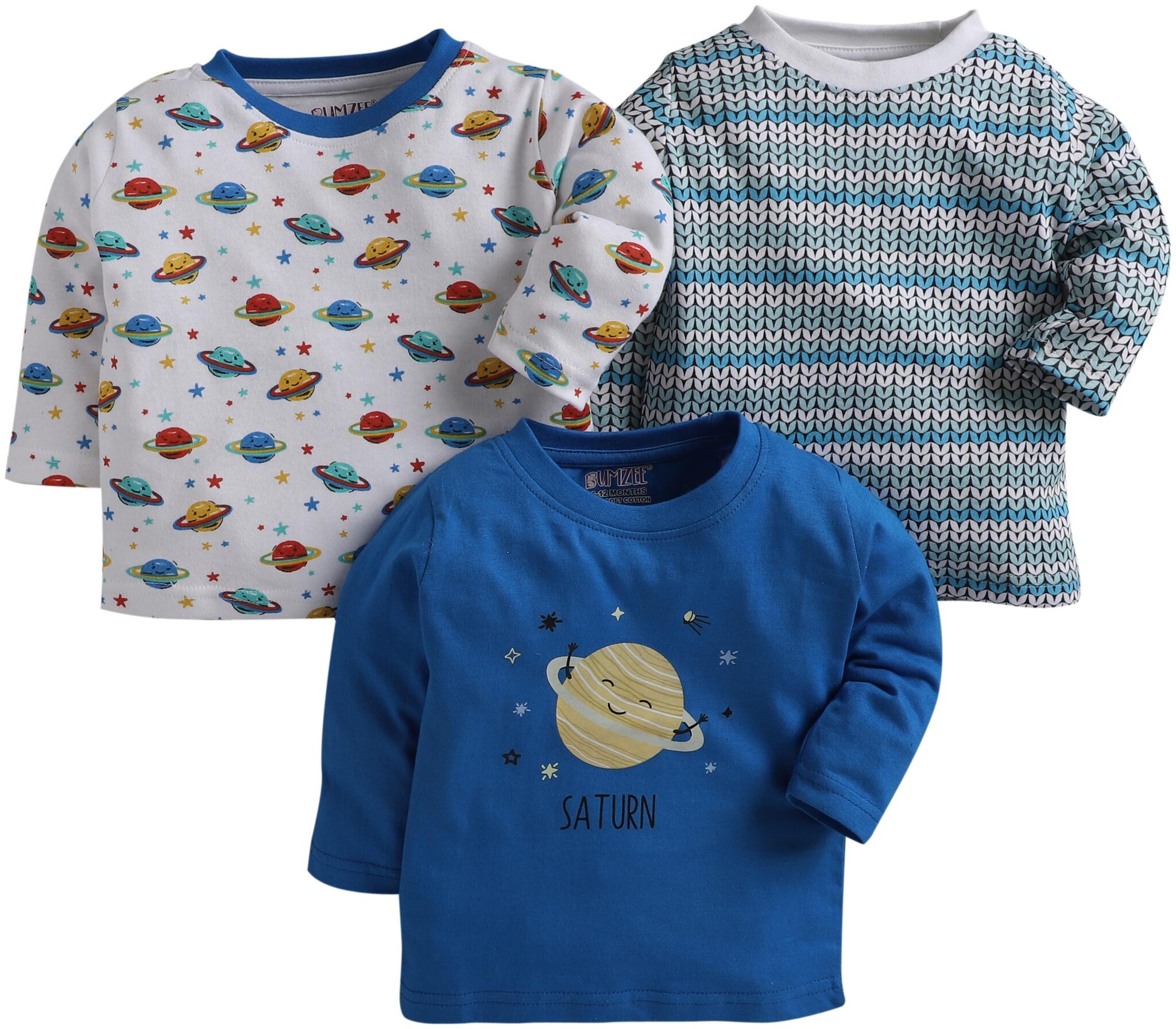 

BUMZEE Knitted Printed T shirt for Unisex Infants - Multi